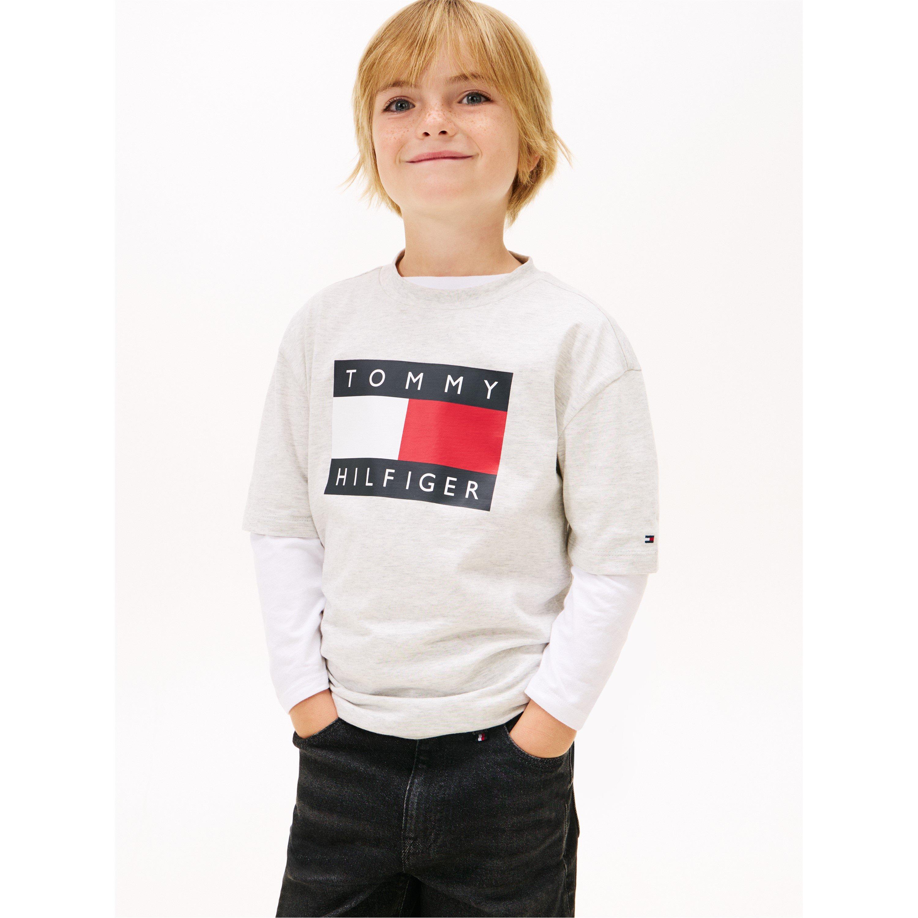 Lys Grå P01 - Tommy Hilfiger - Kids' Heritage T-Shirt - 2