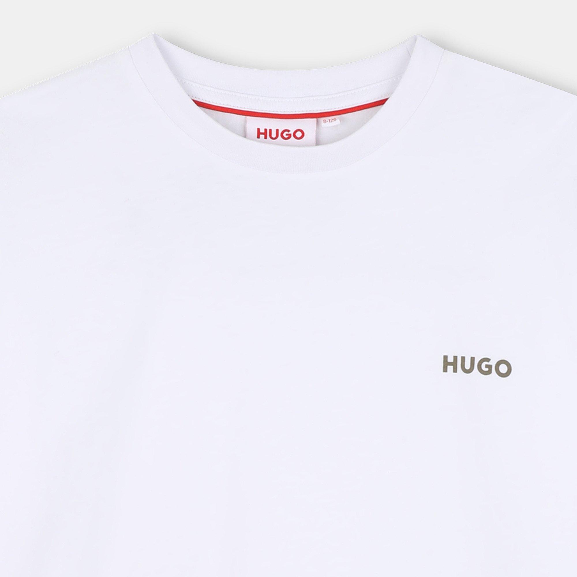 White - Hugo - Kids' Small Logo Regular Fit T-Shirt - 2