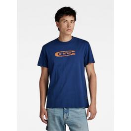 G Star Stacked Old Skool Logo T Shirt