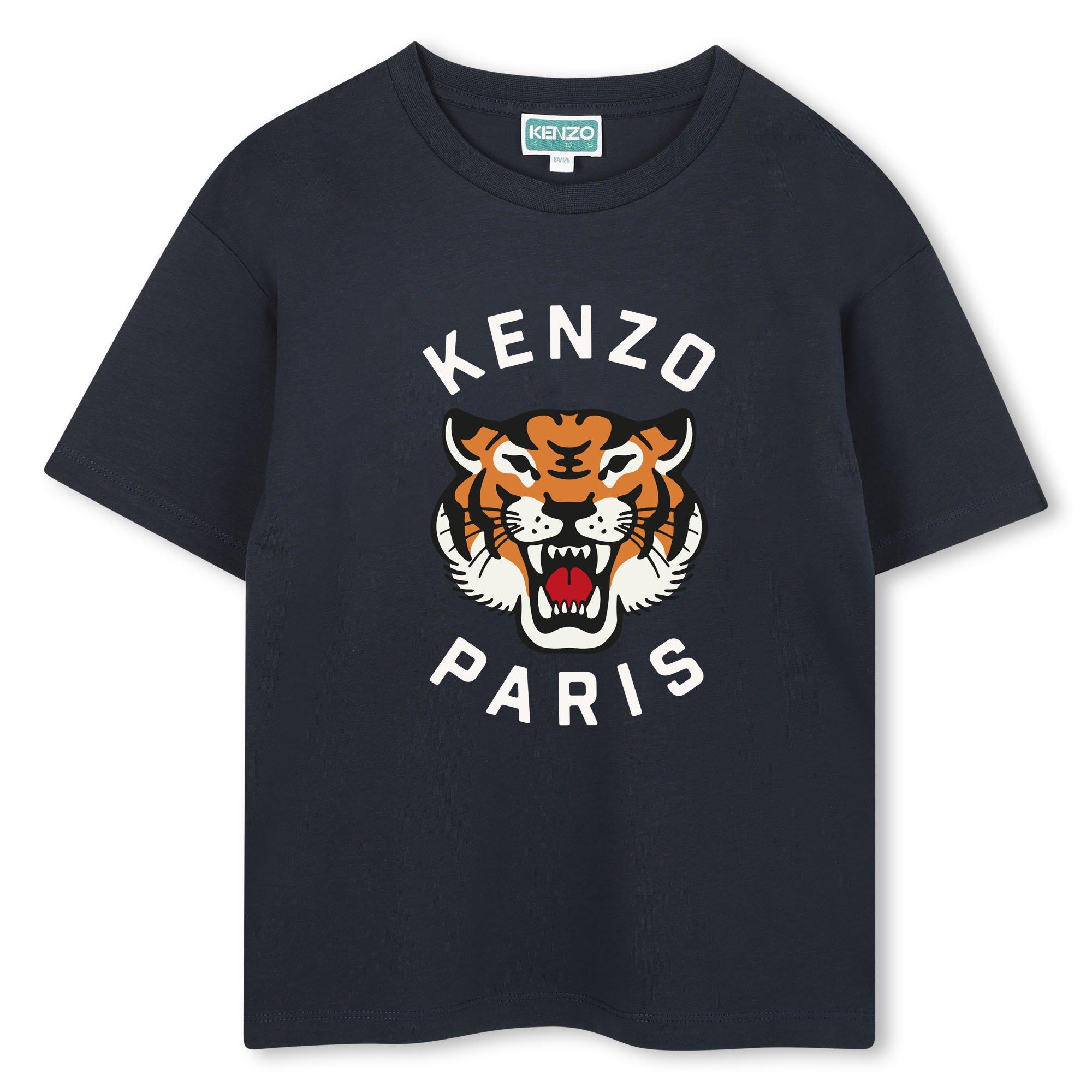 Kenzo  Navy Kids' Tiger Short-Sleeve T-Shirt - 8Y