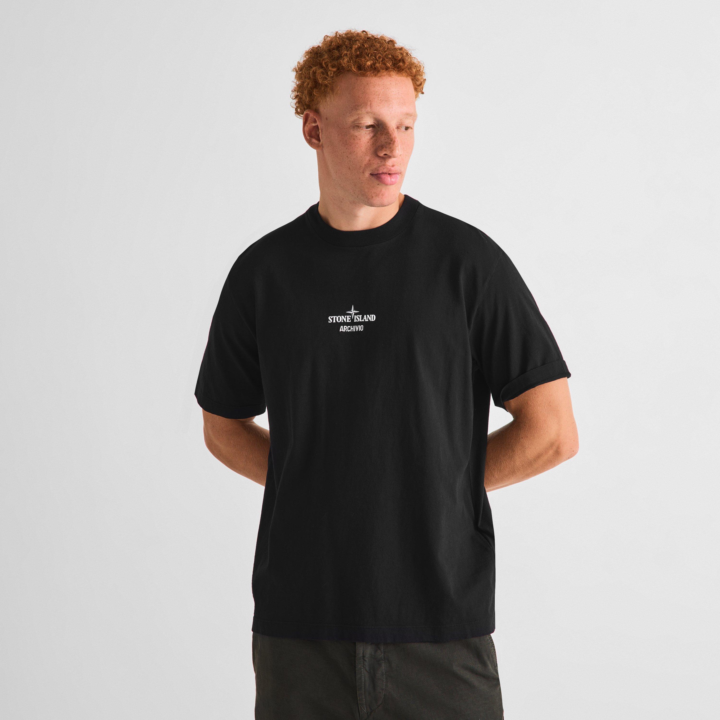 Black V0029 - Stone Island - Men's Archivio Graphic Short-Sleeve Cotton T-Shirt - 3