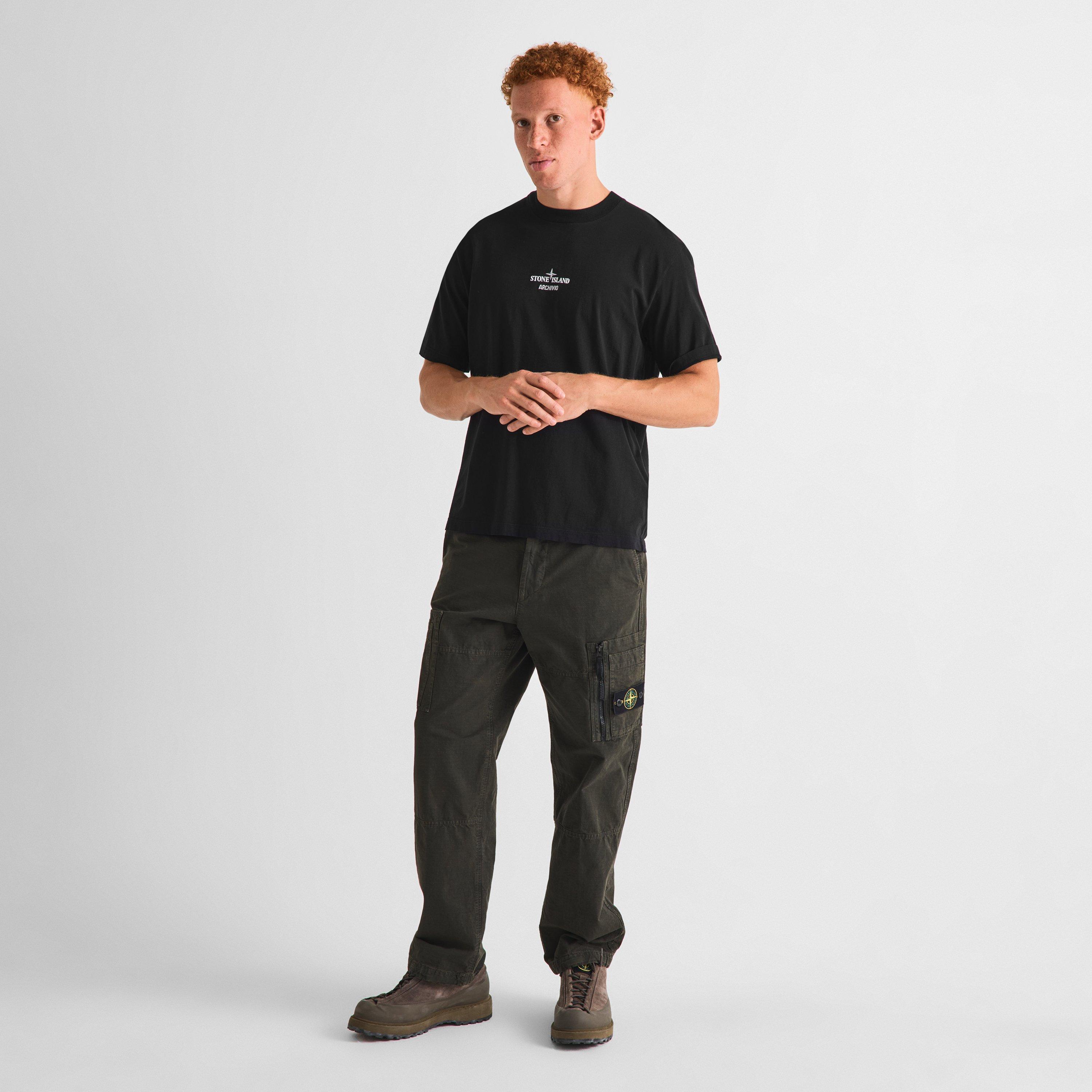Black V0029 - Stone Island - Men's Archivio Graphic Short-Sleeve Cotton T-Shirt - 6