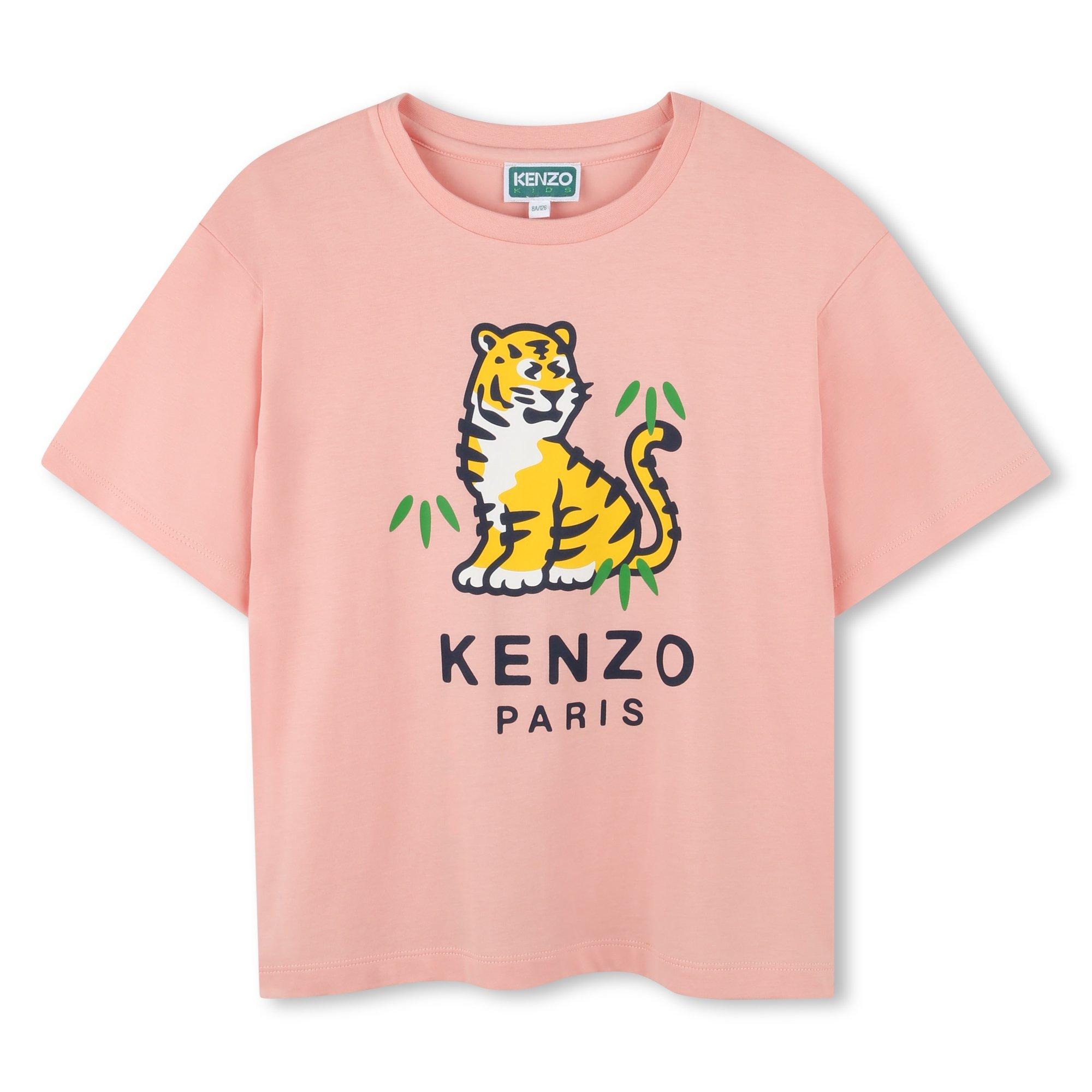 Kenzo  Pink Kids' Tiiger Short Sleeve T-Shirt - 10Y