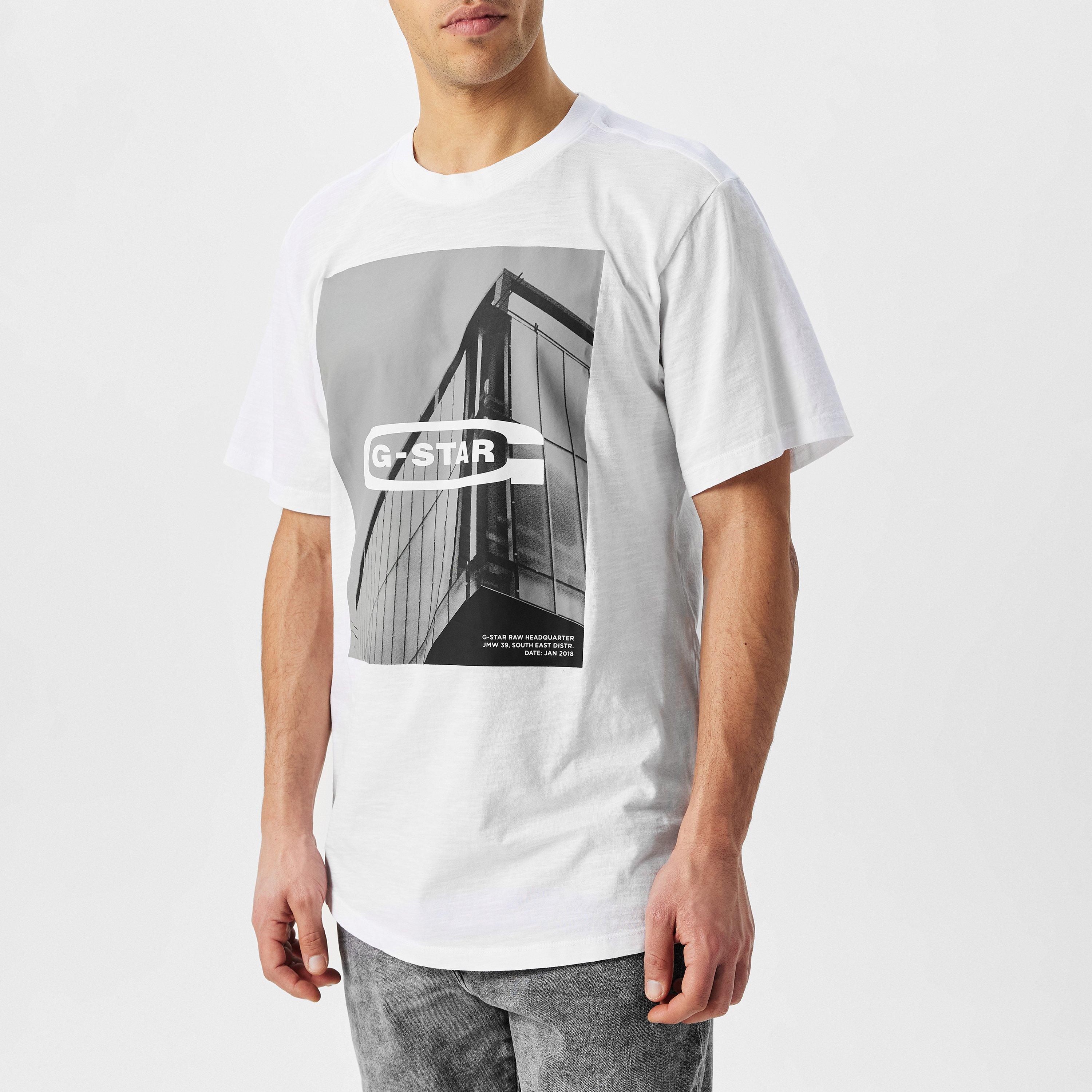 Bijela - G Star - HQ Old School Logo Lash T-Shirt - 3