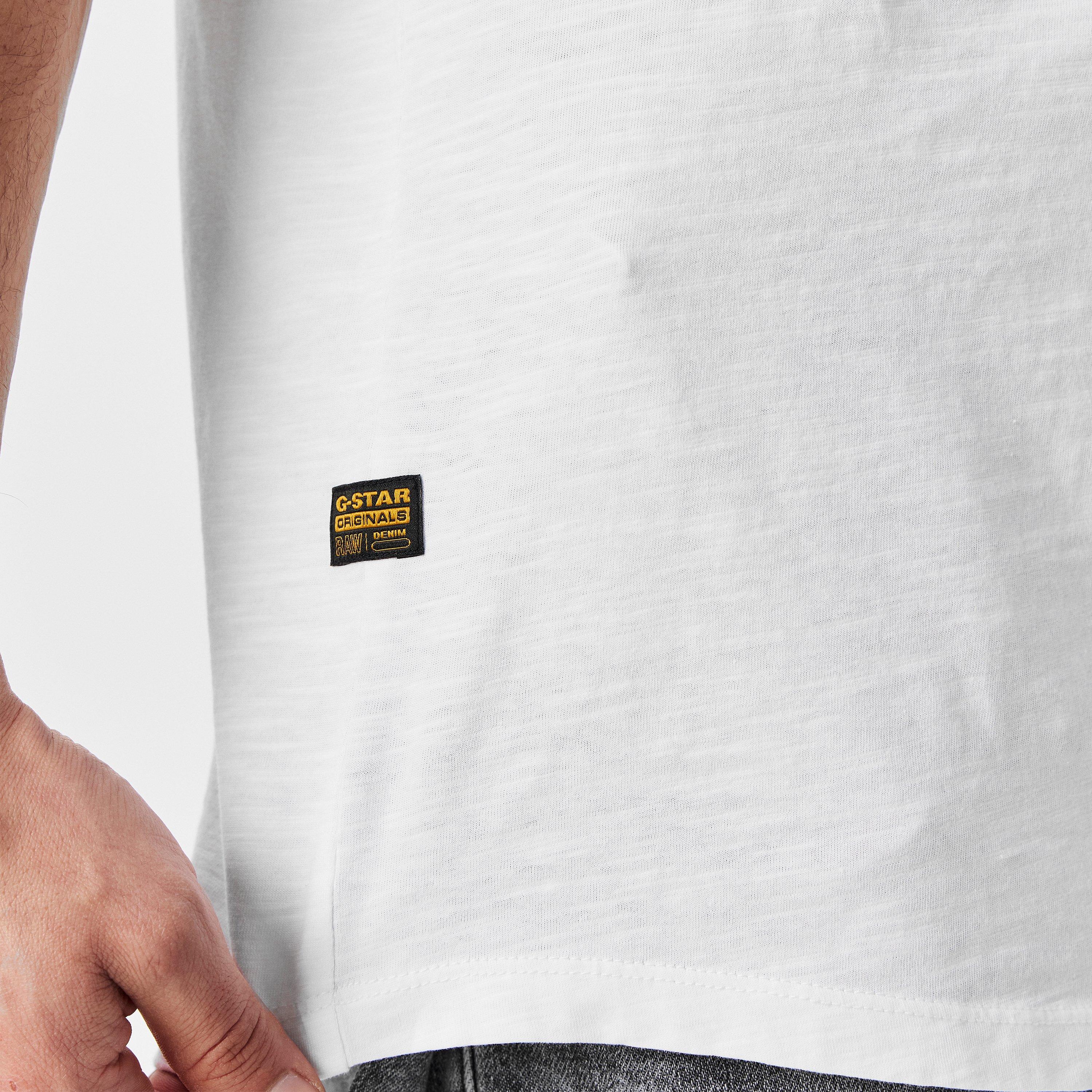 Bijela - G Star - HQ Old School Logo Lash T-Shirt - 5