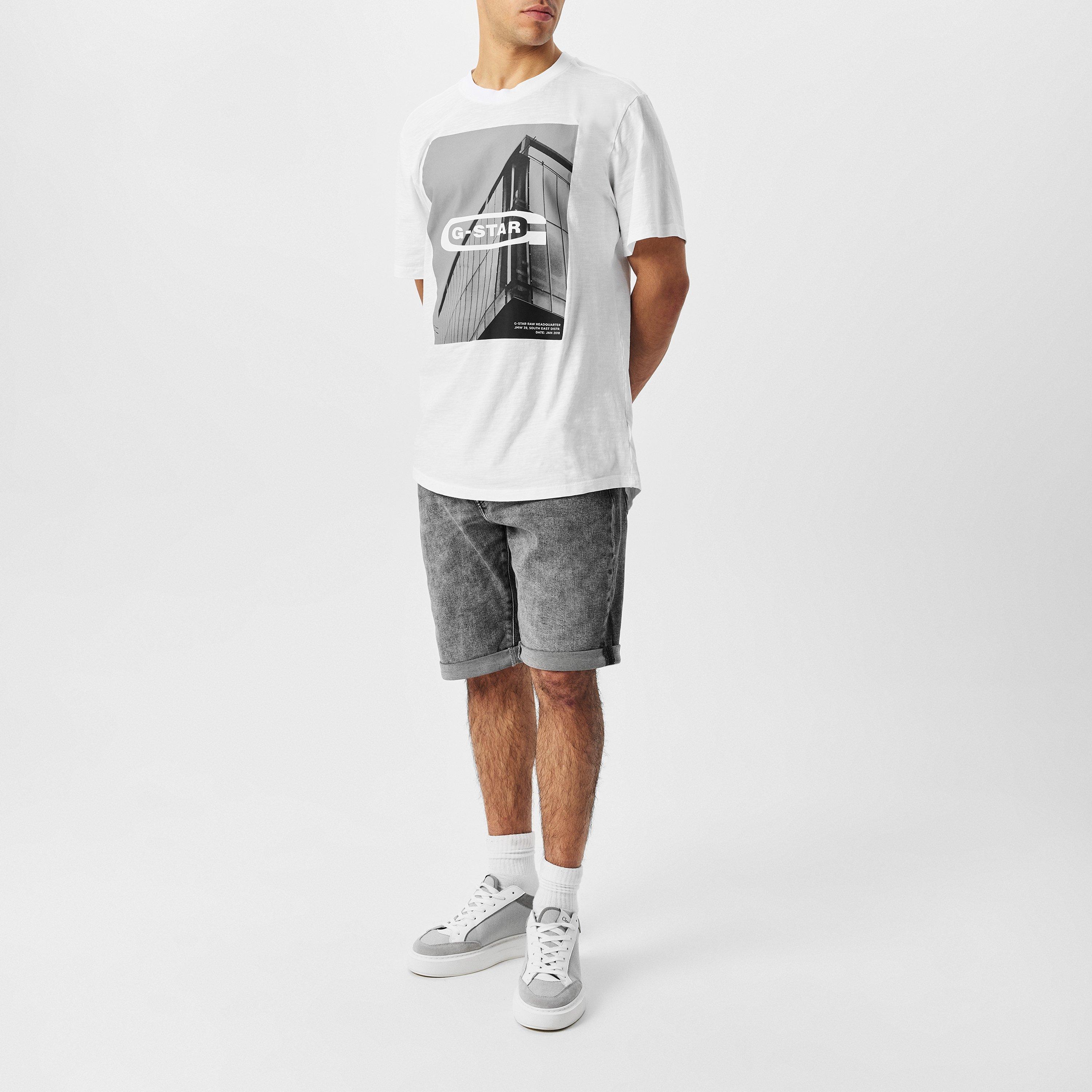 Bijela - G Star - HQ Old School Logo Lash T-Shirt - 6