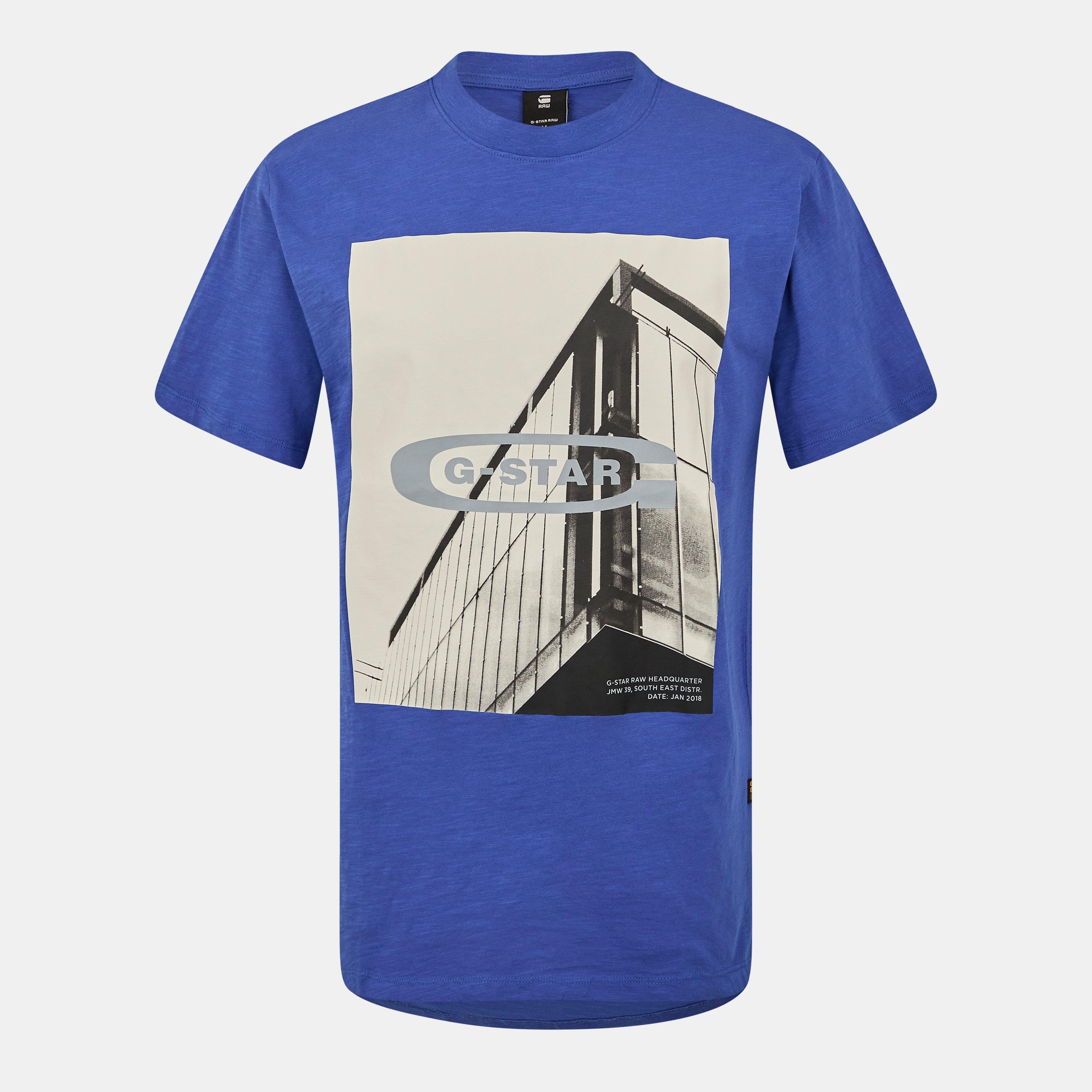 Hq Oldskool Logo Lash R T Compact Slub Jersey O - Radar Blue G-Star RAW