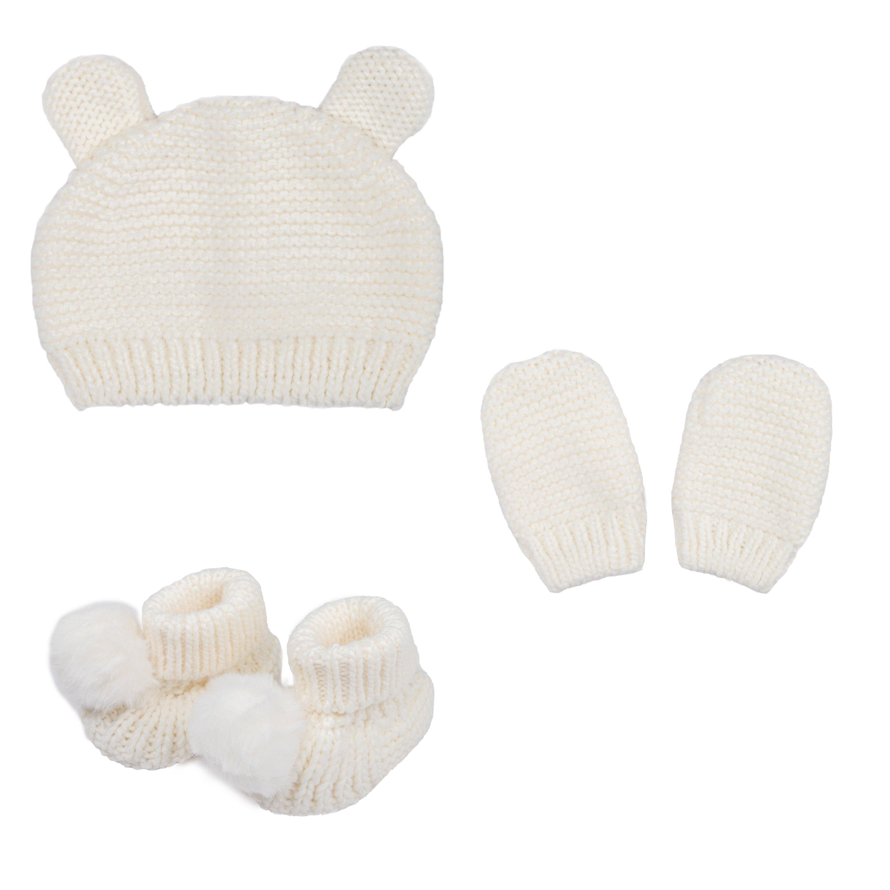 WHITE - Hello World - Studio Knitted Bobble Hats - 1
