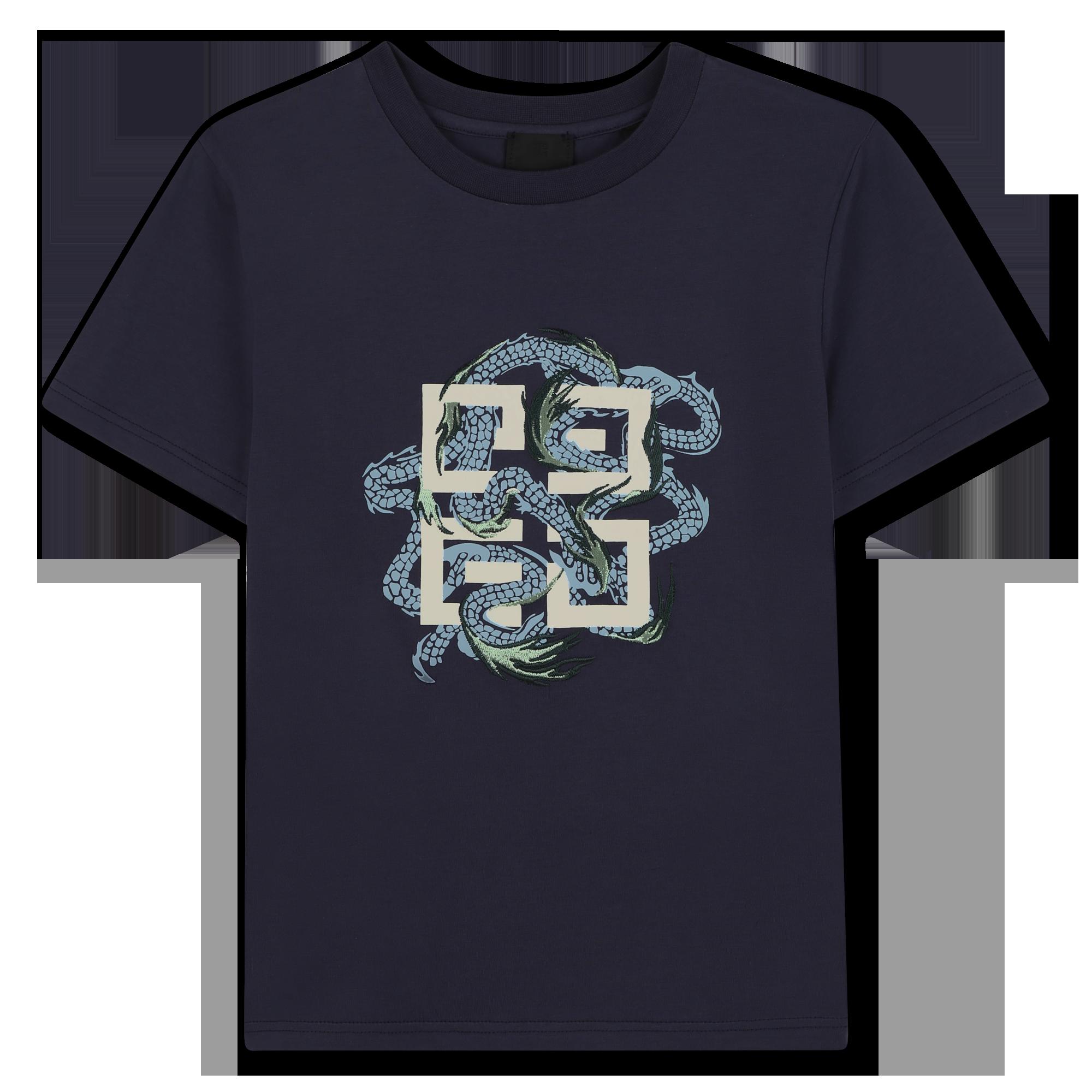 GIVENCHY Kids' GIV Dragon T-Shirt - Navy - Size 12Y