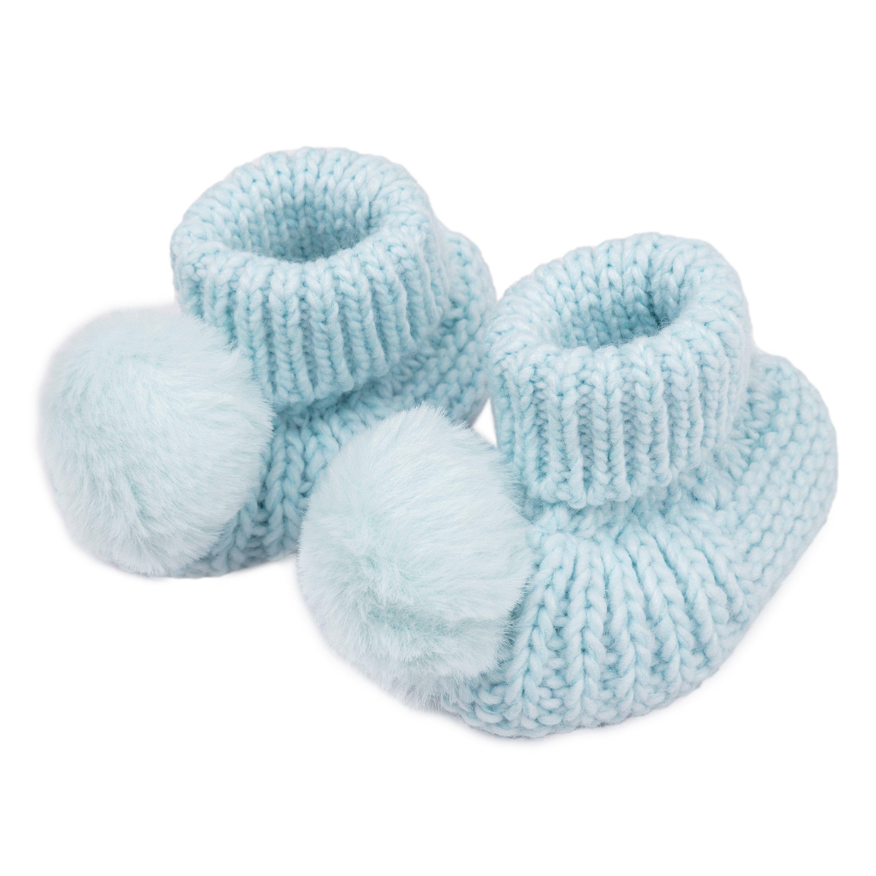 BLUE - Hello World - Knitted Bobble Hat - 5