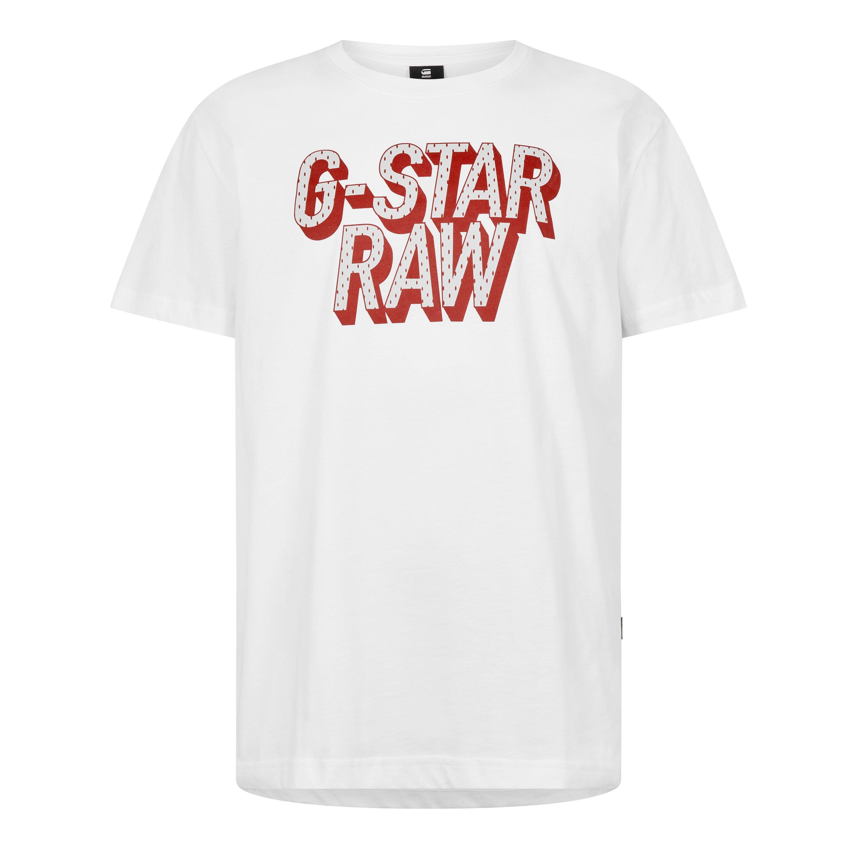 White - G Star - 3D Dotted Graphic T-Shirt - 1