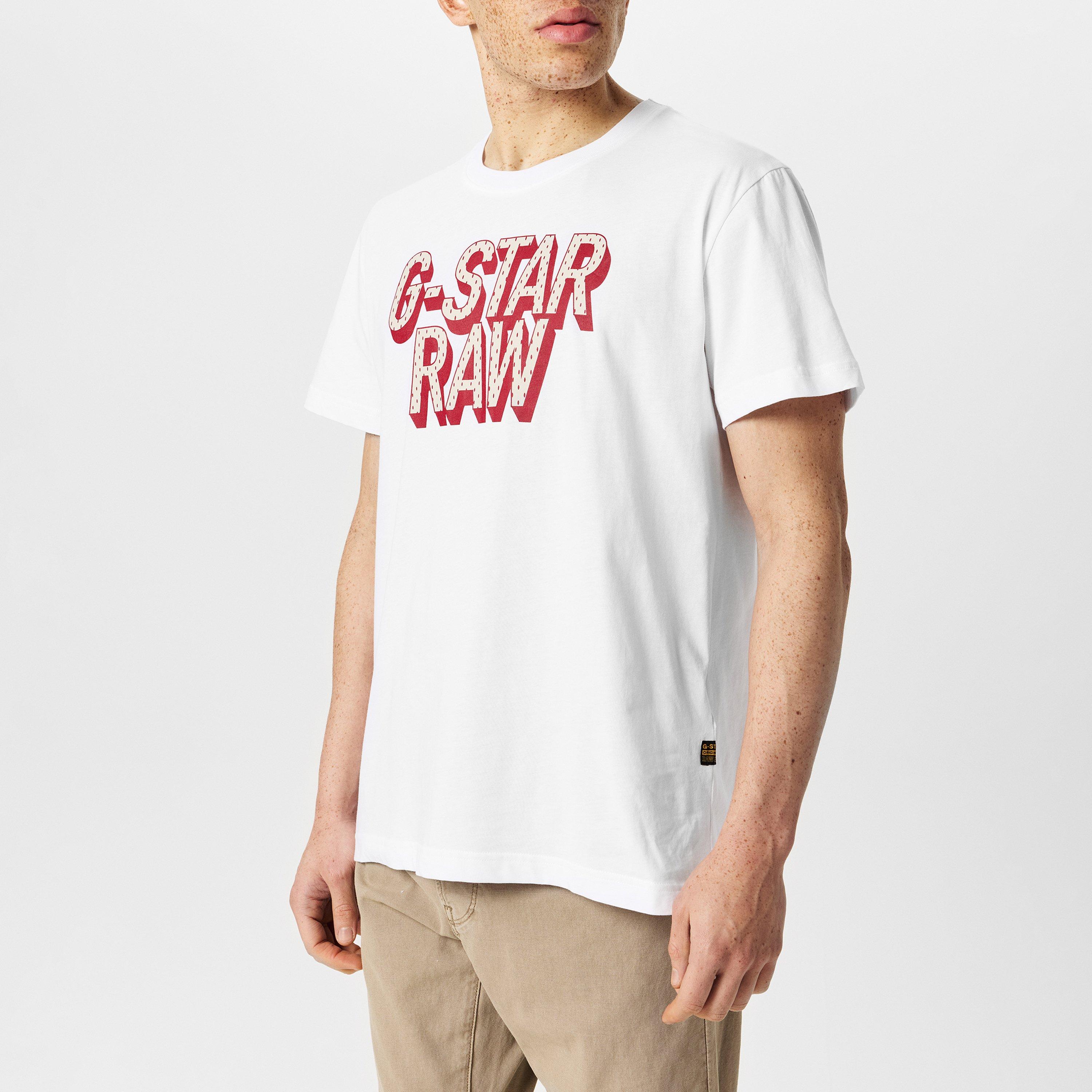 Bianco - G Star - 3D Dotted Graphic T-Shirt - 3