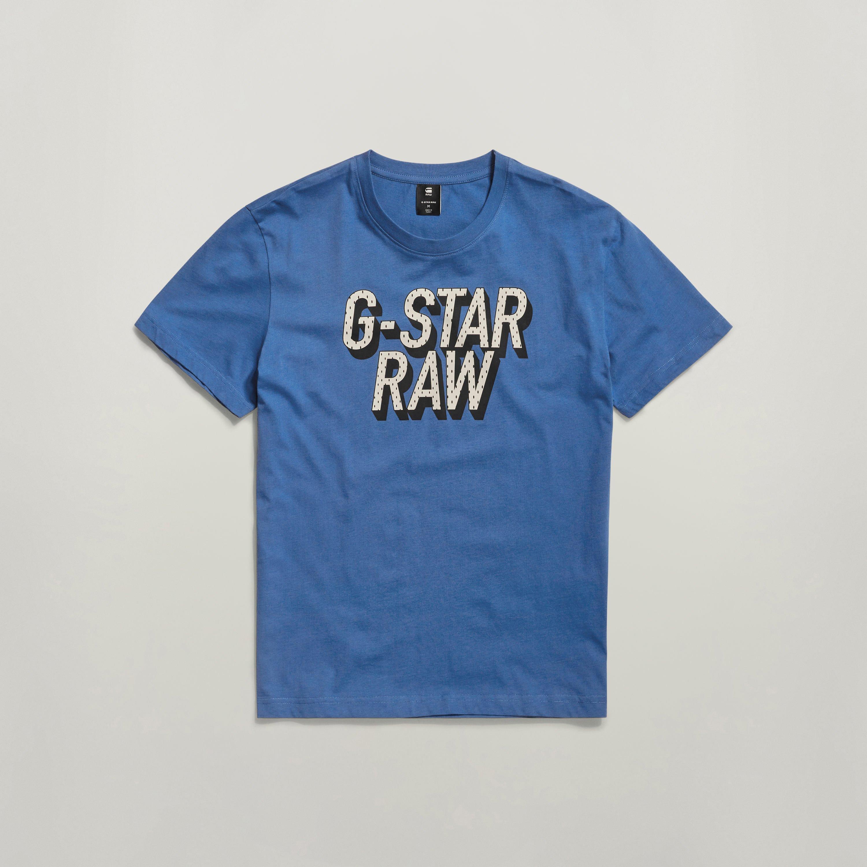 G Star Men's 3D Dotted Graphic T-Shirt - Retro Blu - Medium