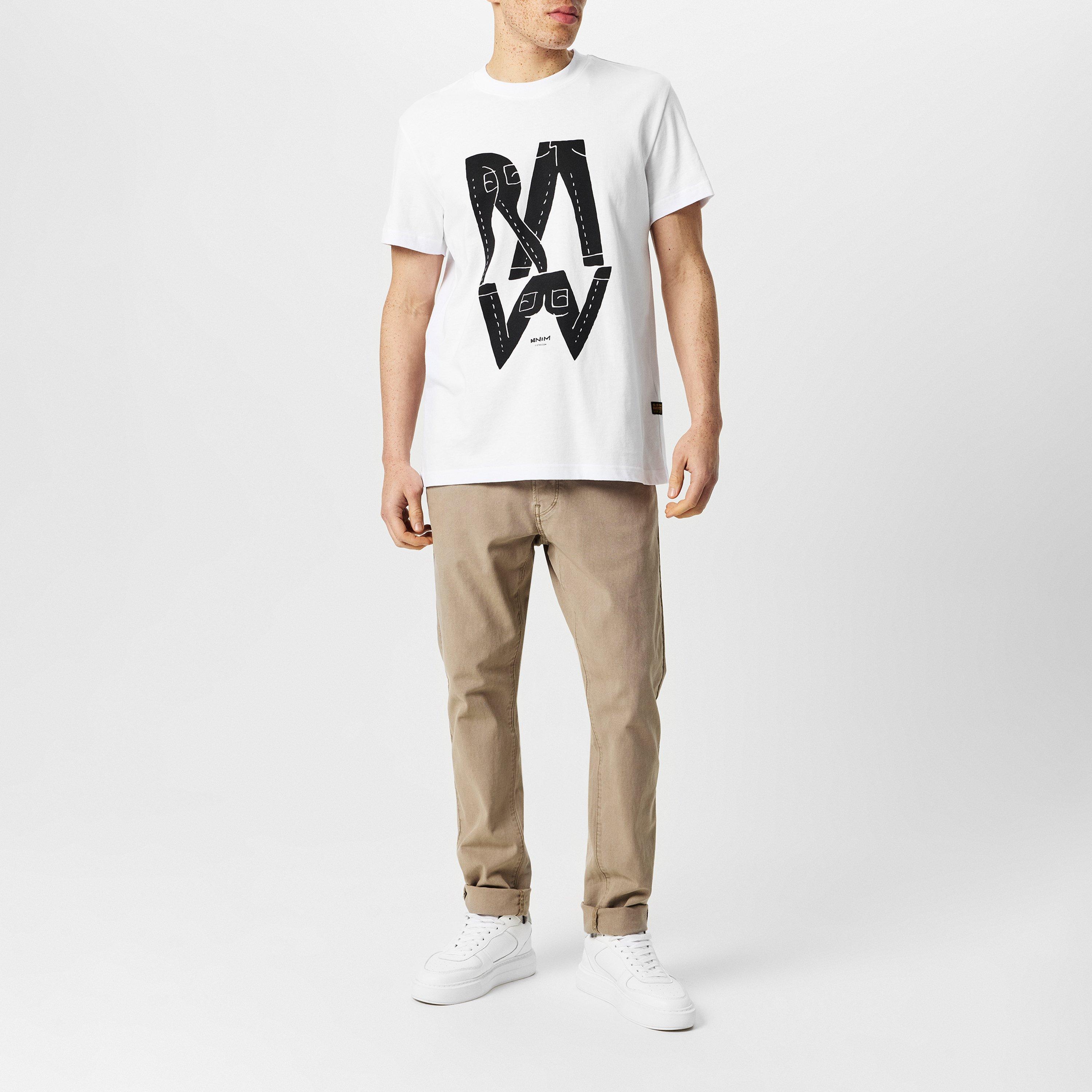 Branco - G Star - Raw Denim Illustration T-Shirt - 6