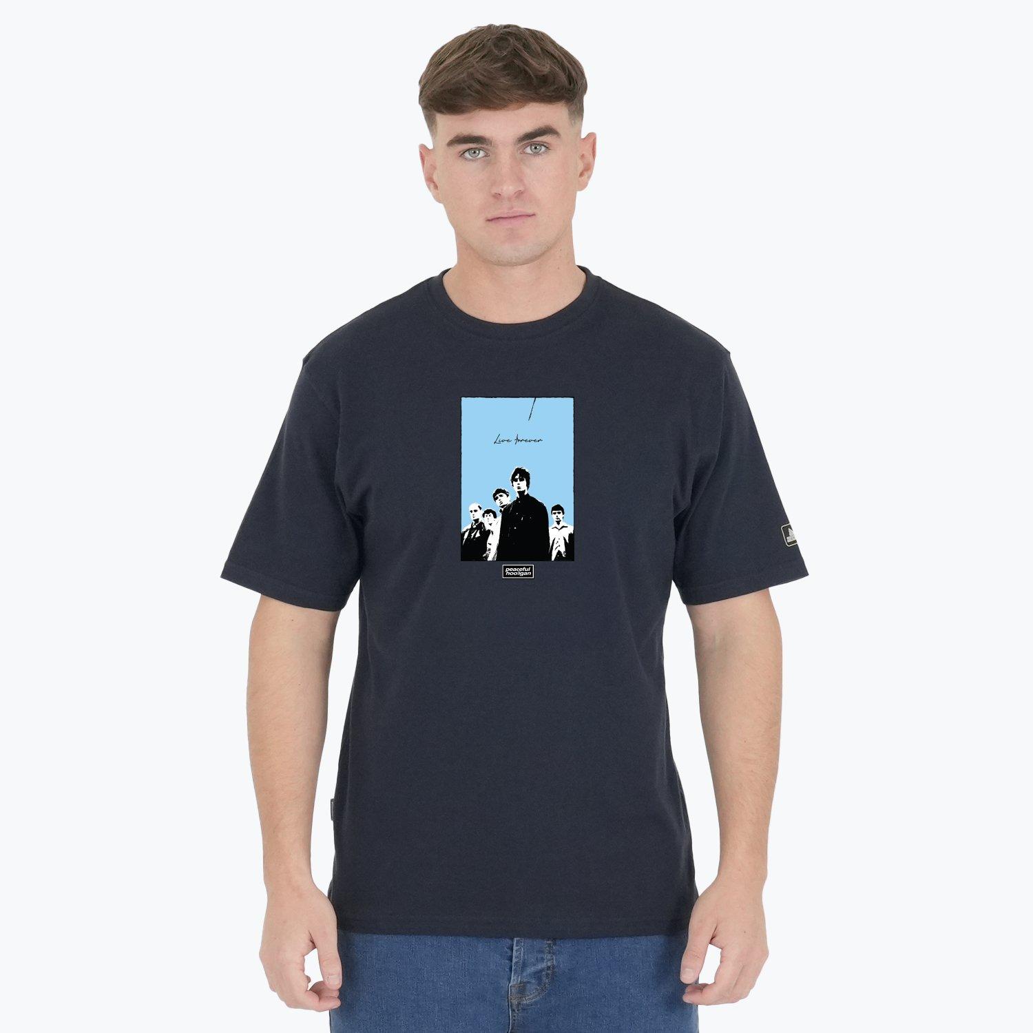 Navy - Peaceful Hooligan - Men's Peaceful Live Forever Regular Fit T-Shirt - 1