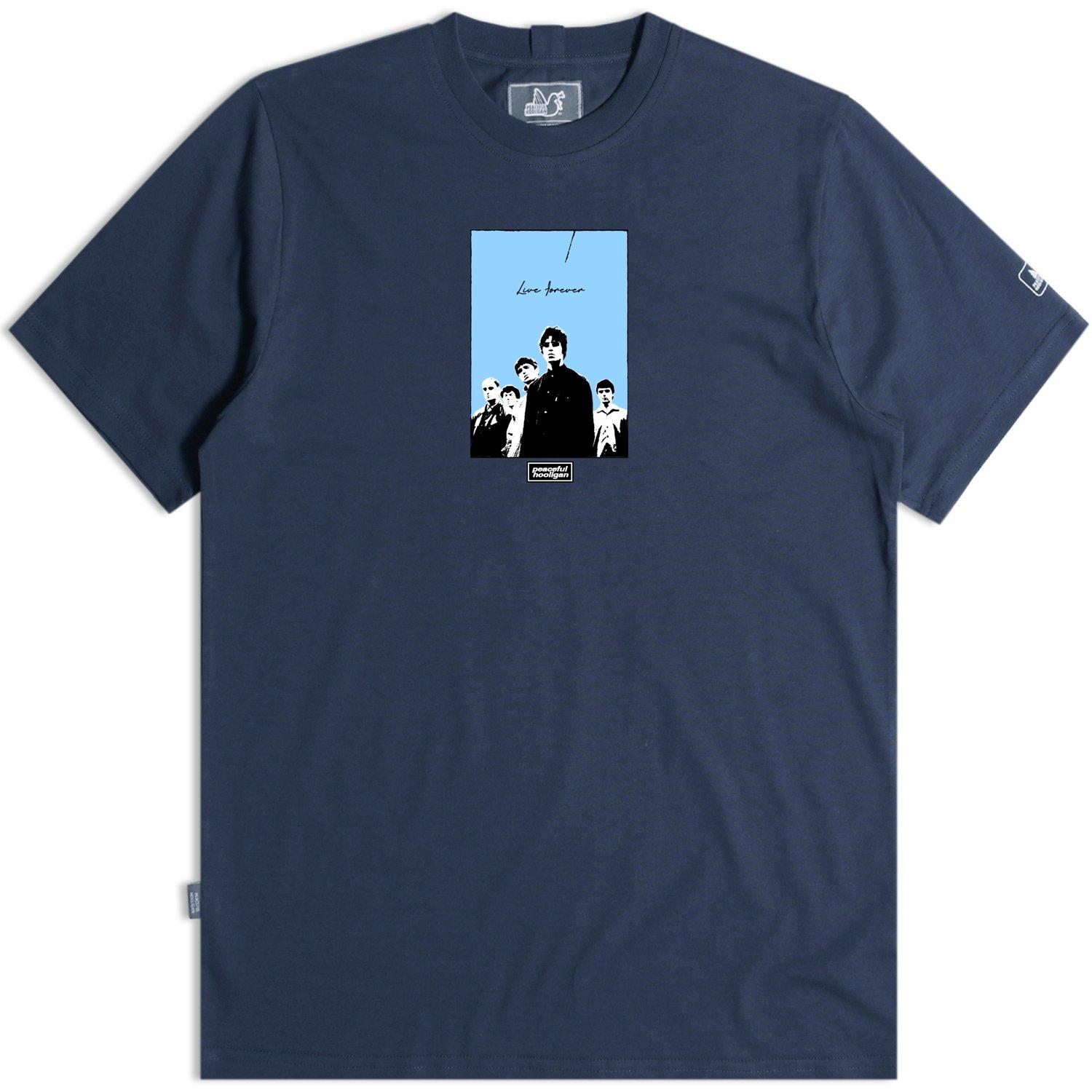 Navy - Peaceful Hooligan - Men's Peaceful Live Forever Regular Fit T-Shirt - 7