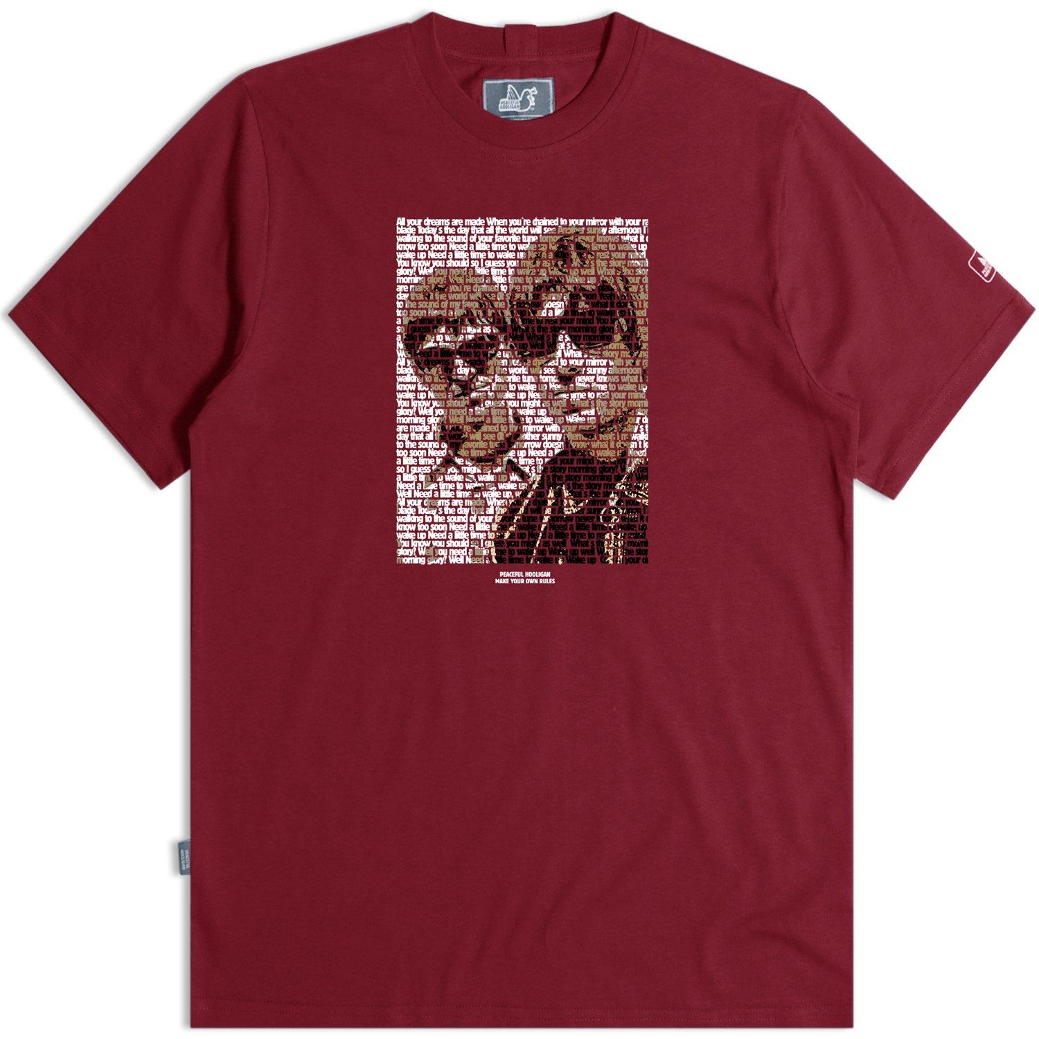 Dark Red - Peaceful Hooligan - Men's Peaceful Brothers Regular Fit T-Shirt - 7