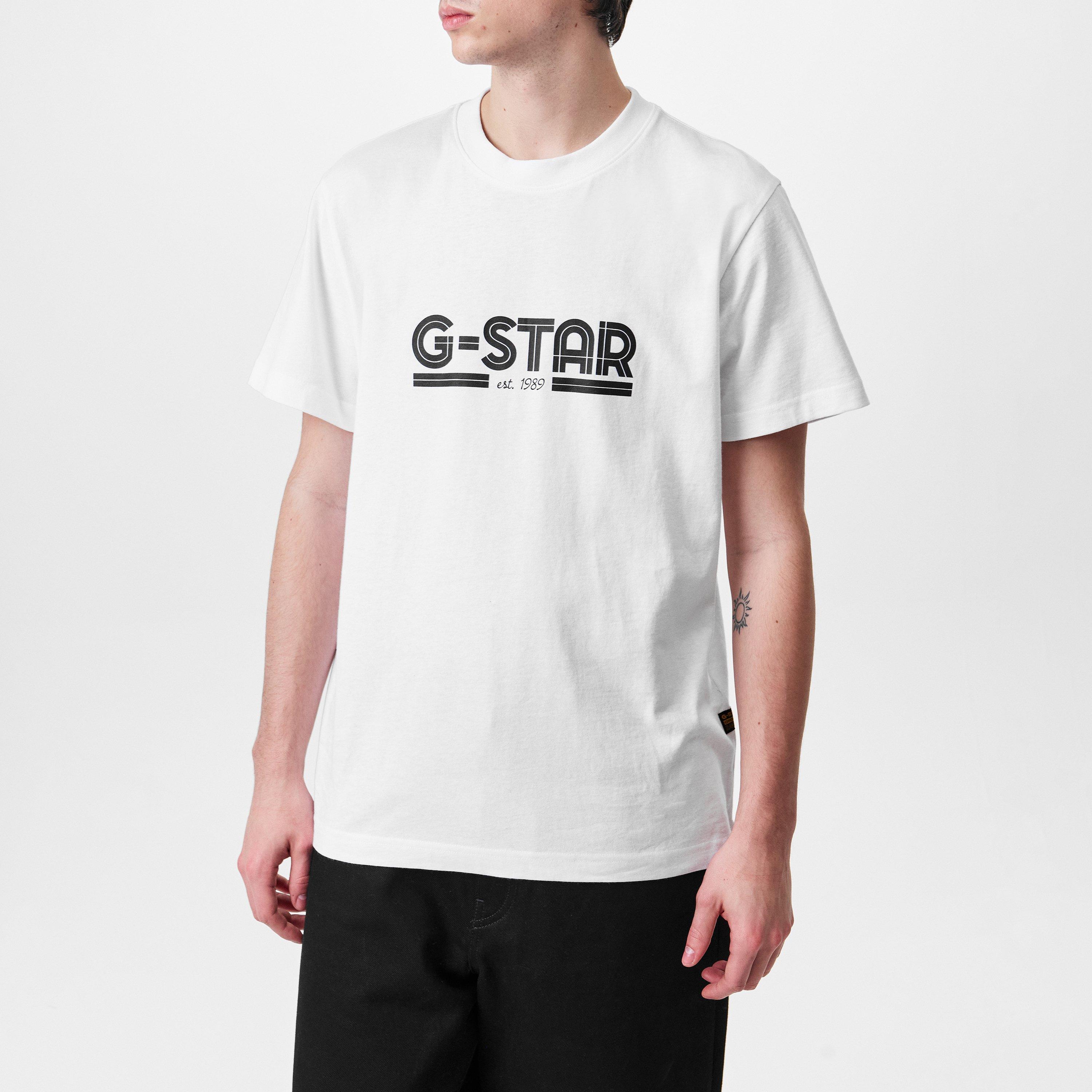 Bianco - G Star - Unisex Line Script Loose T Shirt - 3