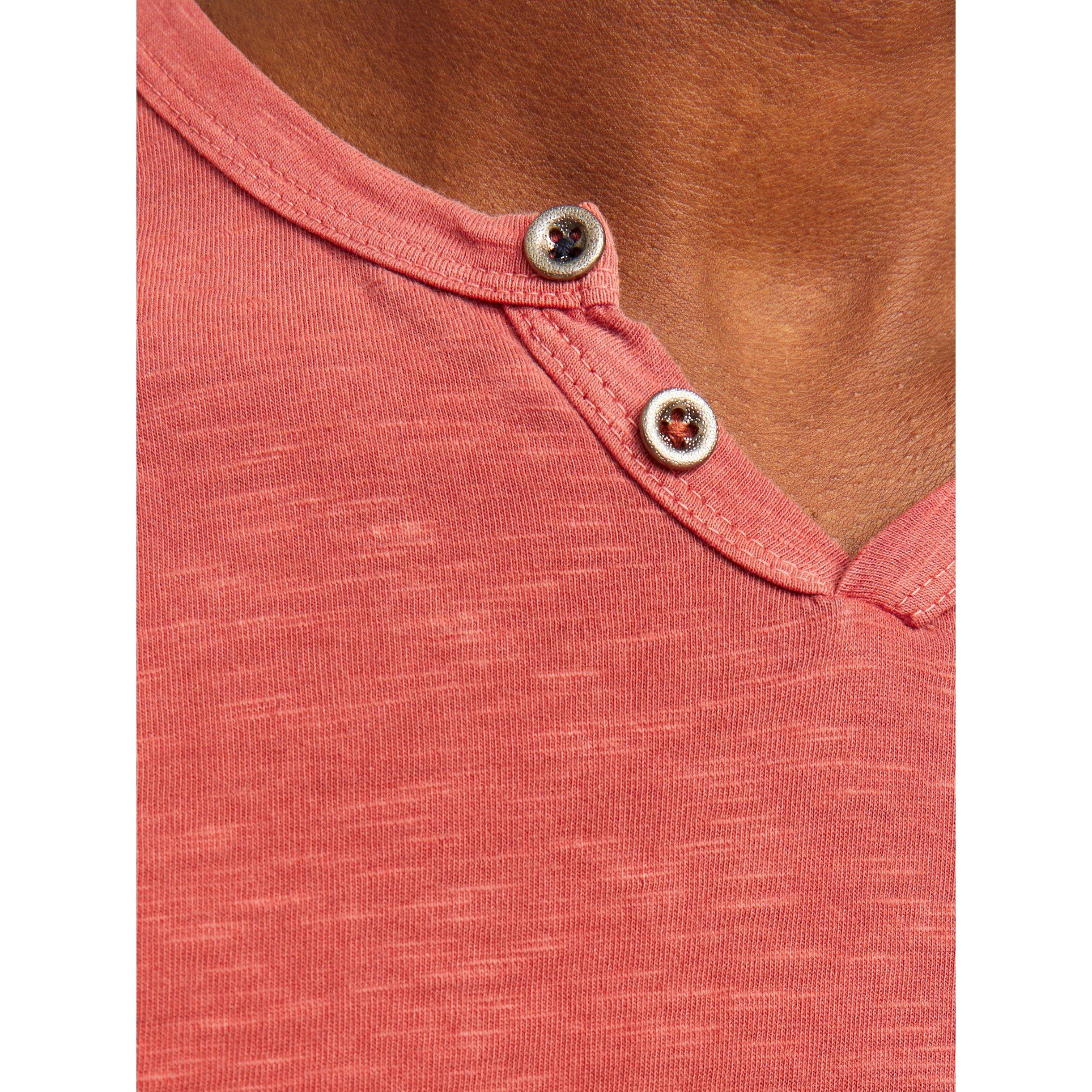 Red Ochre - Jack and Jones - Men's Regular Fit Split Neck T-Shirt - 3