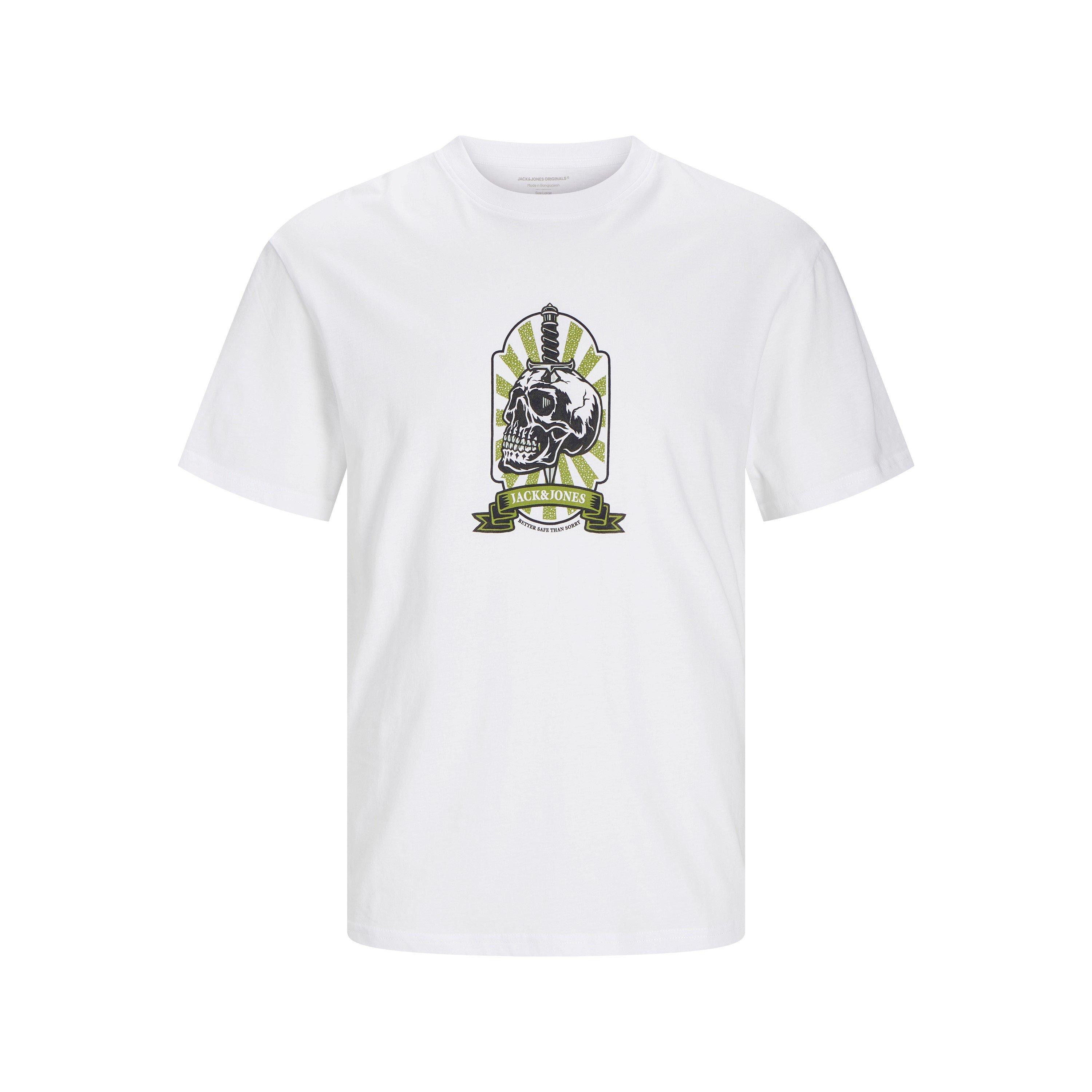 Bright White - Jack and Jones - J&J Skull T-Shirt Mens - 1