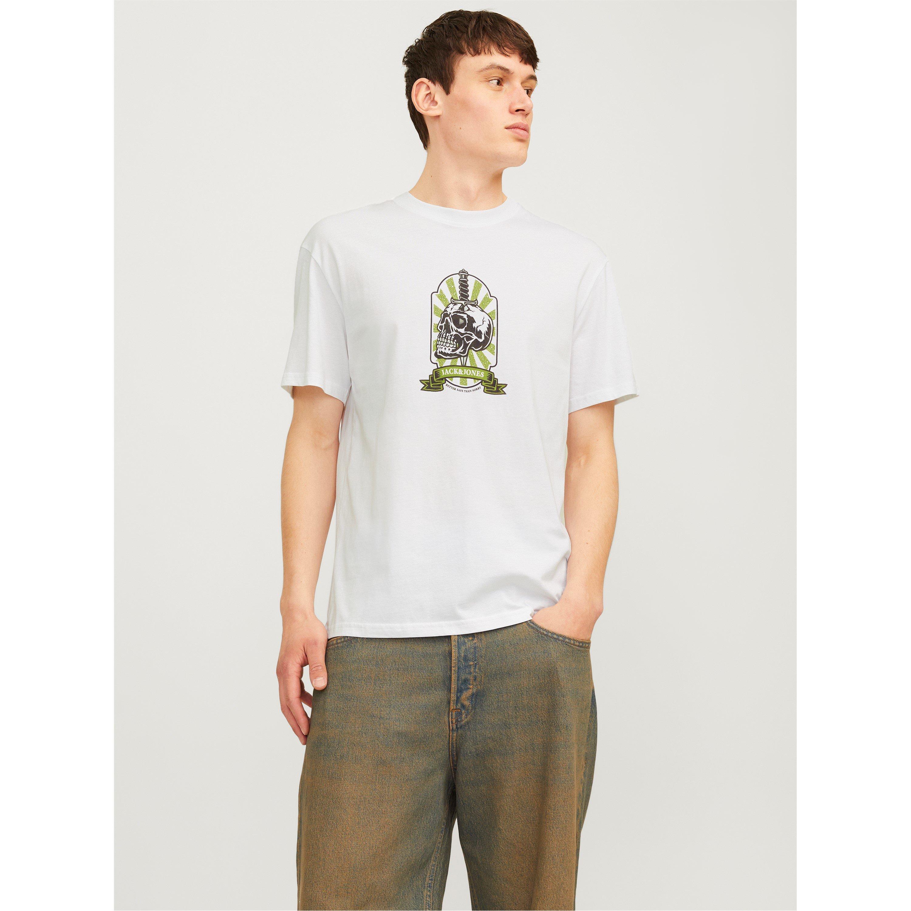 Helder Wit - Jack and Jones - Skull T-Shirt Mens - 2