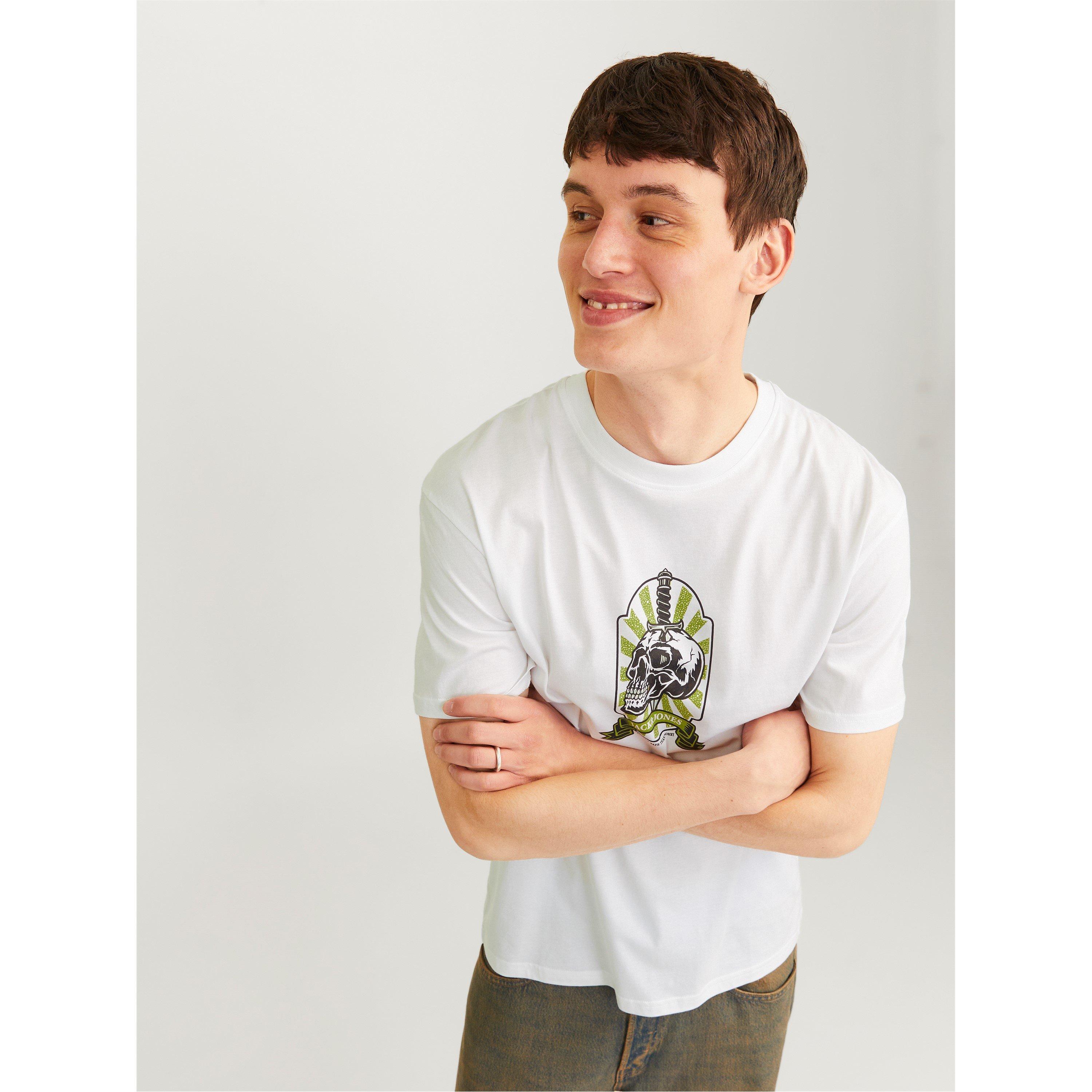 Helder Wit - Jack and Jones - Skull T-Shirt Mens - 5
