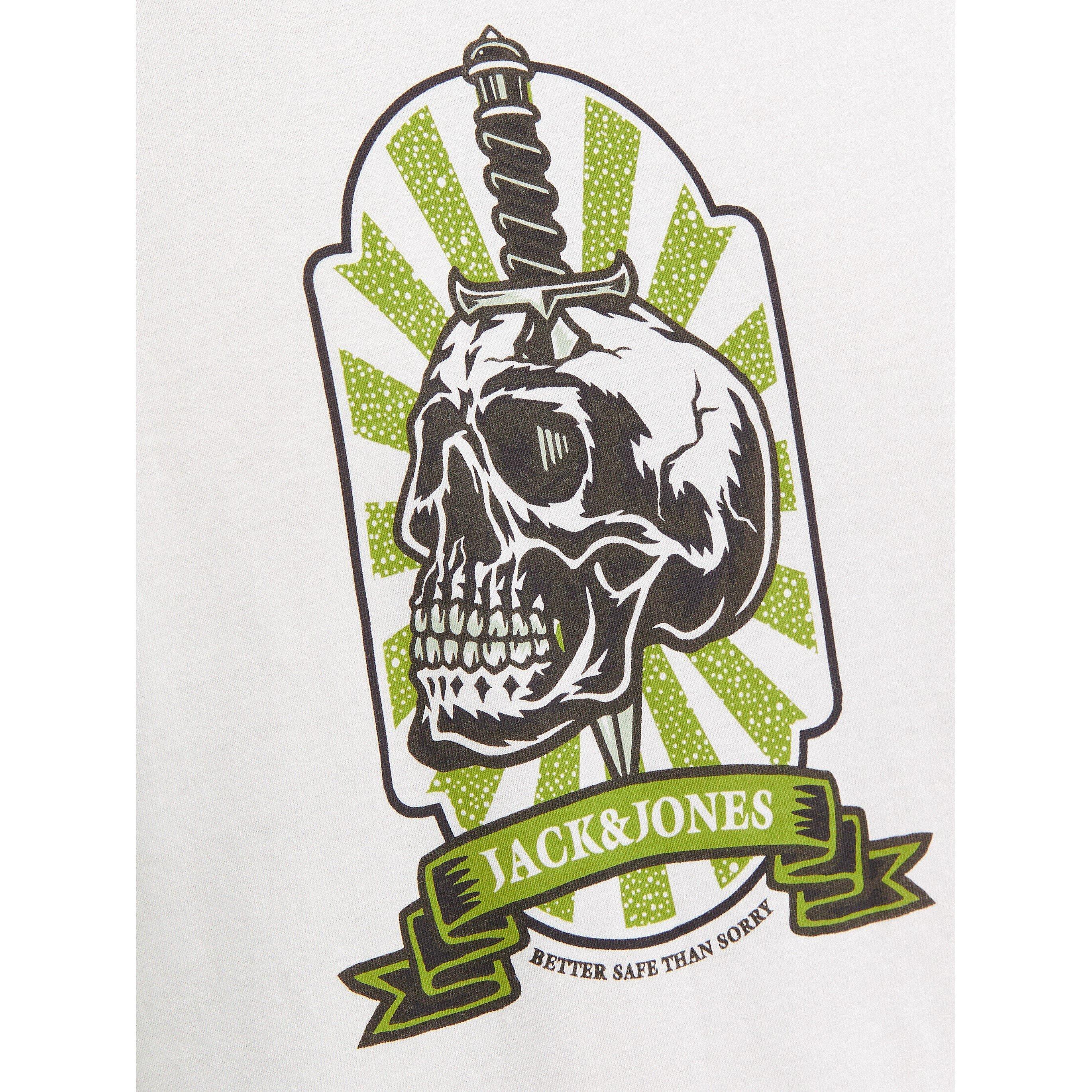 Helder Wit - Jack and Jones - Skull T-Shirt Mens - 7