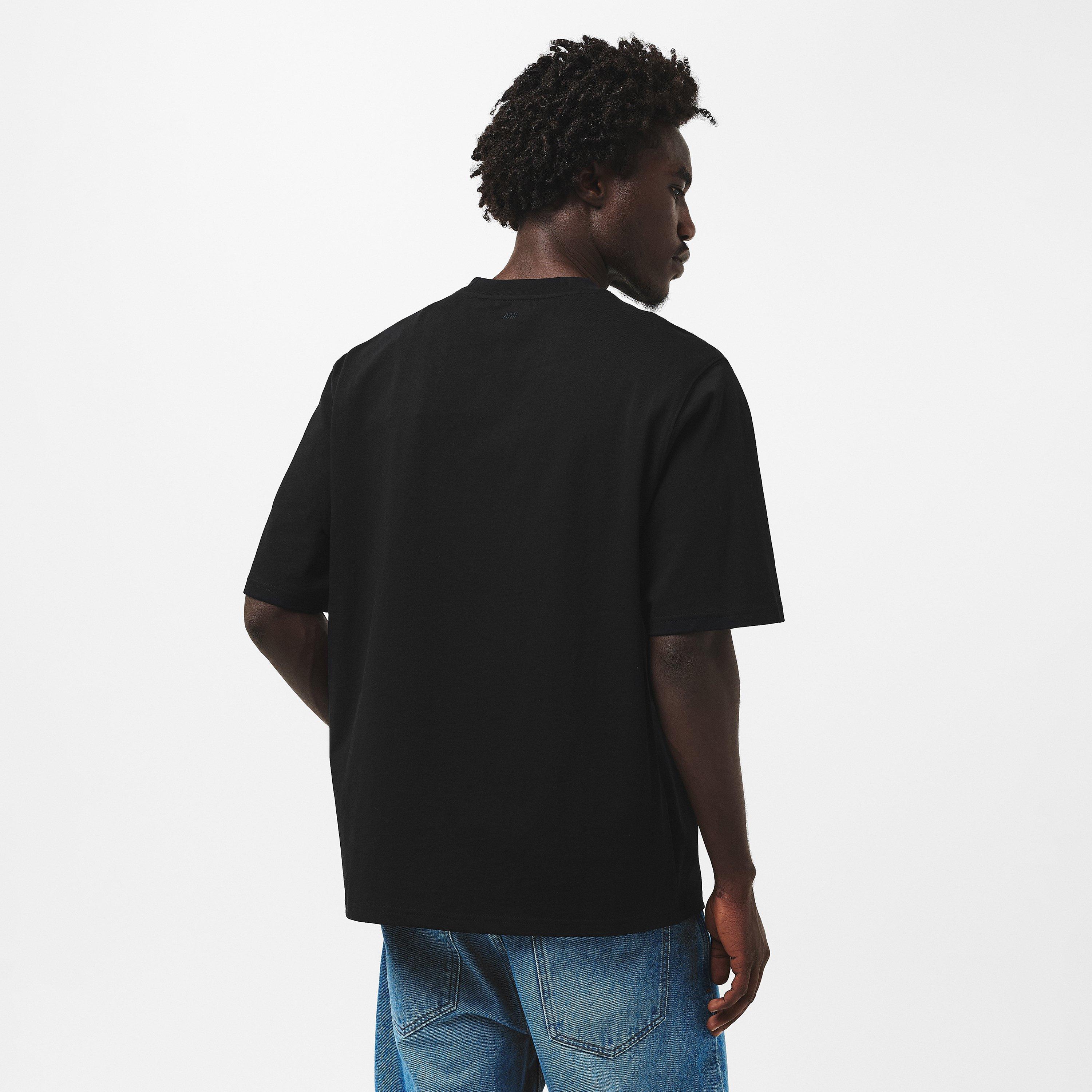 Black 001 - Ami Paris - Men's Regular Fit T-Shirt - 4