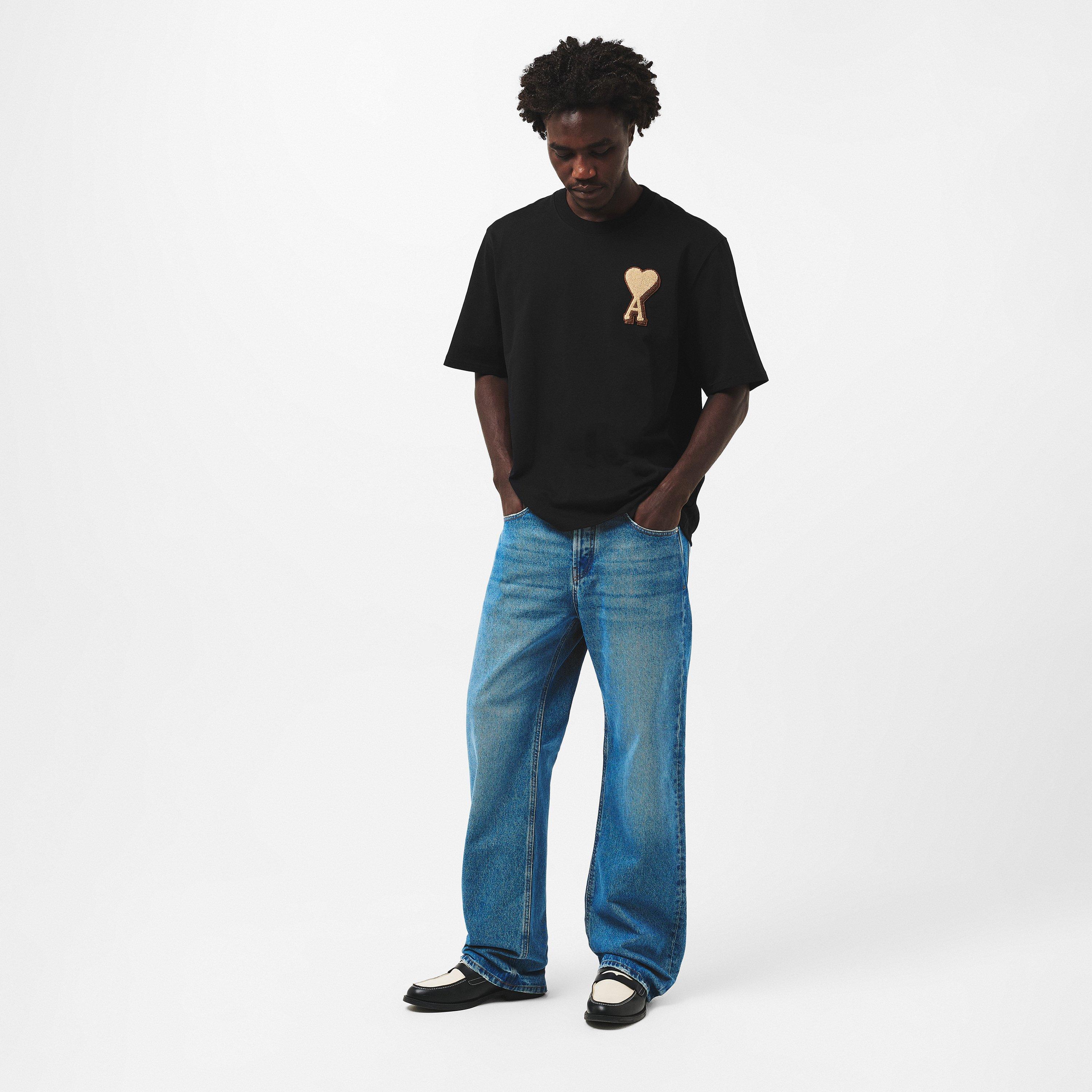 Black 001 - Ami Paris - Men's Regular Fit T-Shirt - 6