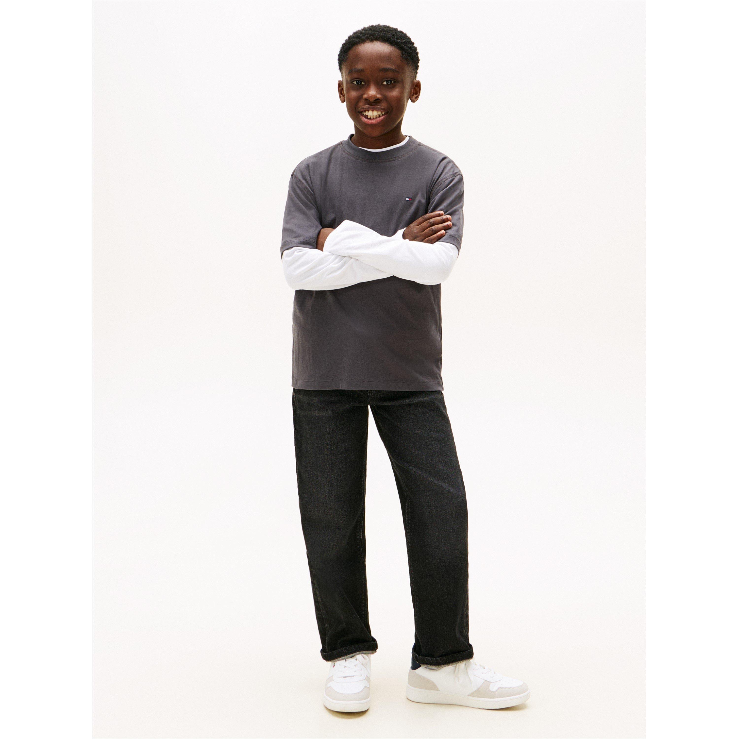 Gewaschenes Schwarz - Tommy Hilfiger - Tommy Wshd Grphc Tee Jn62 - 5