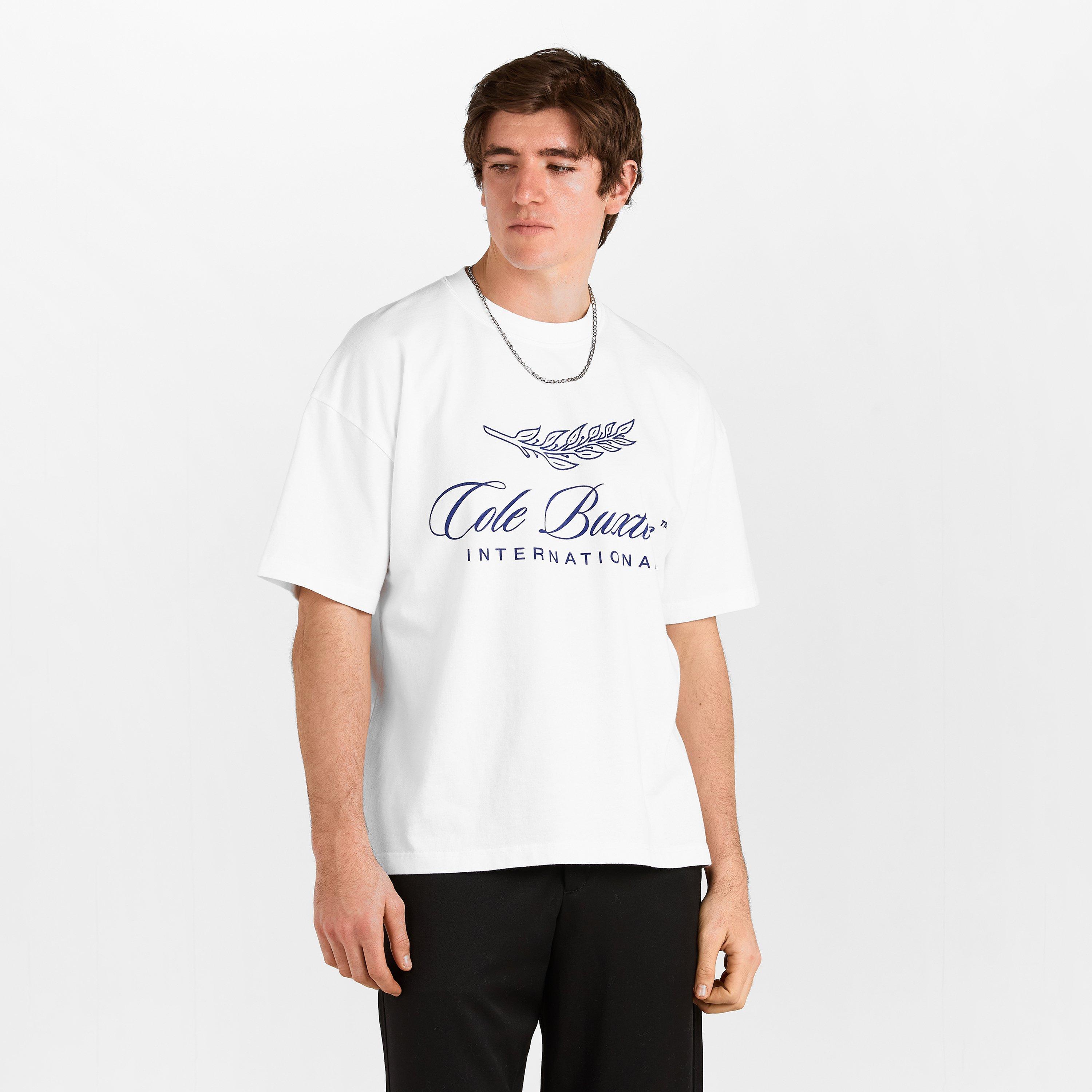 White/Blue - Cole Buxton - Men's Inter Front Oversized T-Shirt - 3