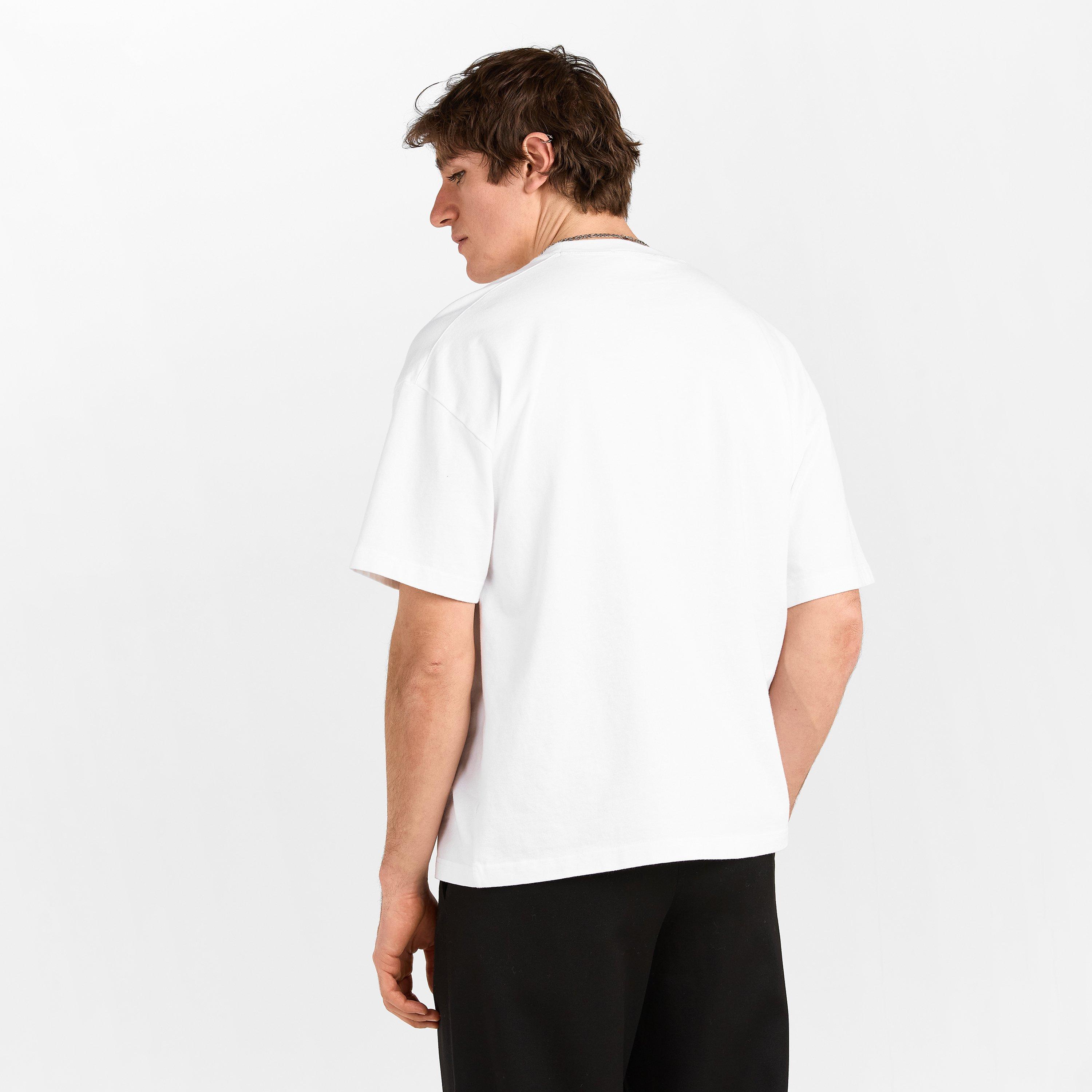 White/Blue - Cole Buxton - Men's Inter Front Oversized T-Shirt - 4