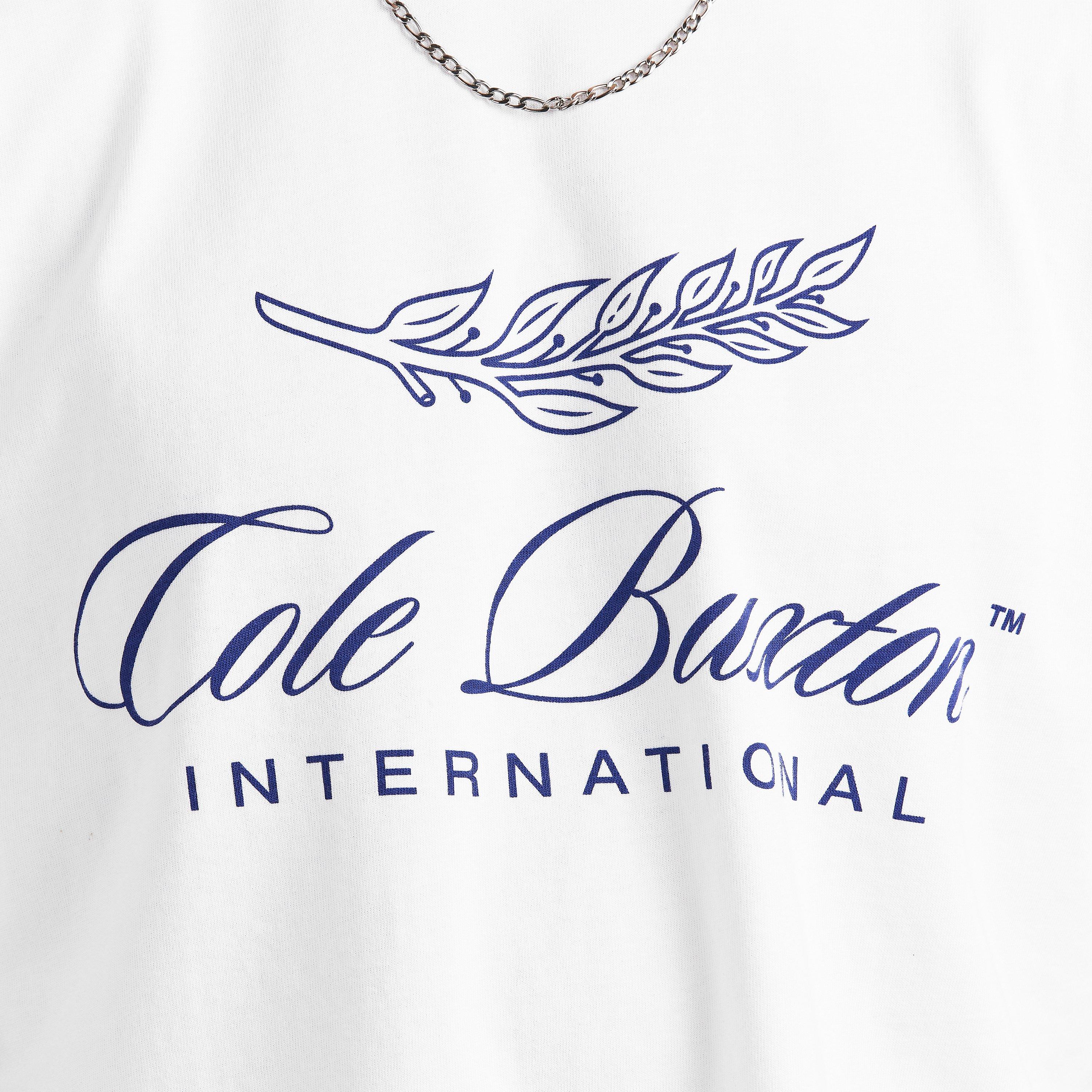 White/Blue - Cole Buxton - Men's Inter Front Oversized T-Shirt - 5