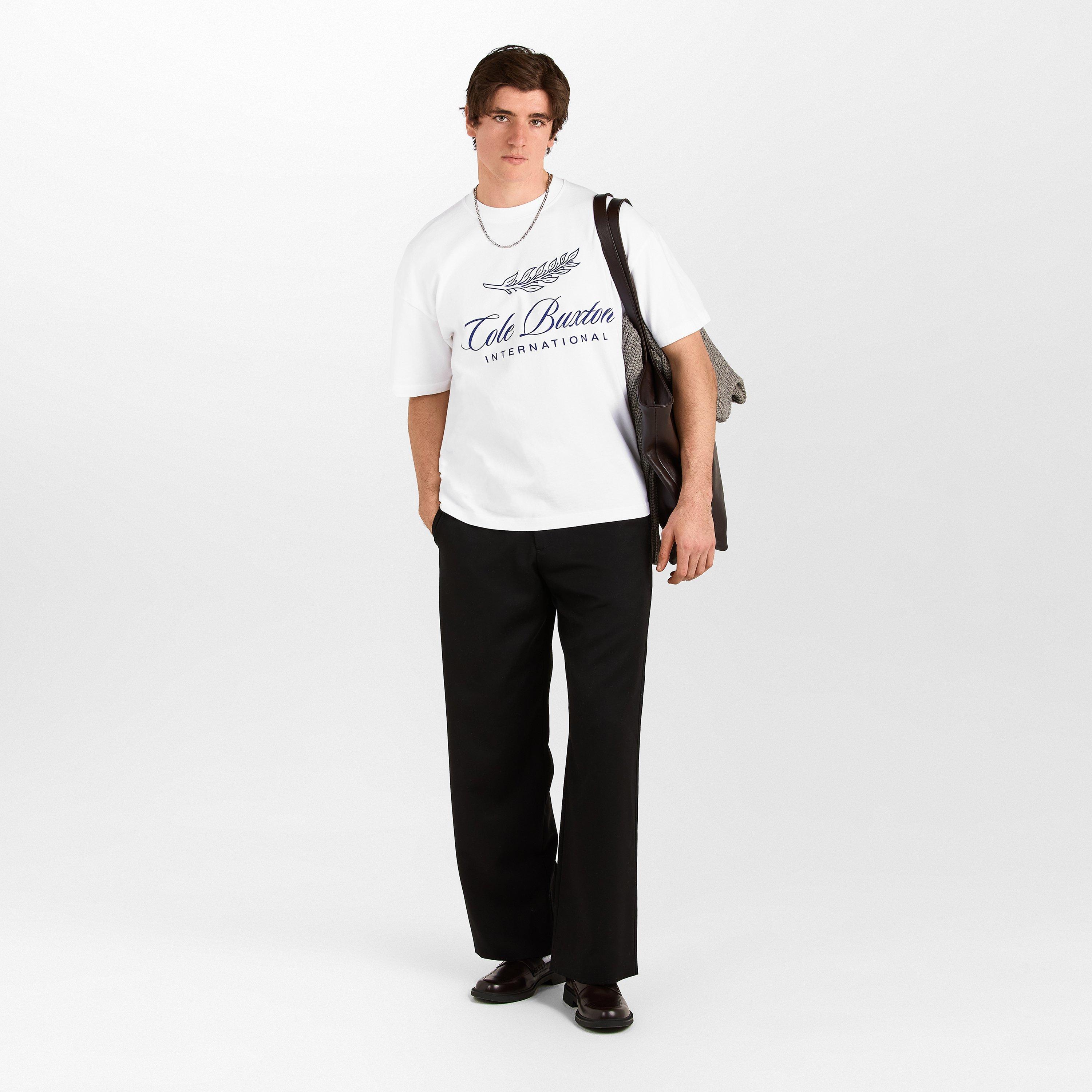 White/Blue - Cole Buxton - Men's Inter Front Oversized T-Shirt - 6