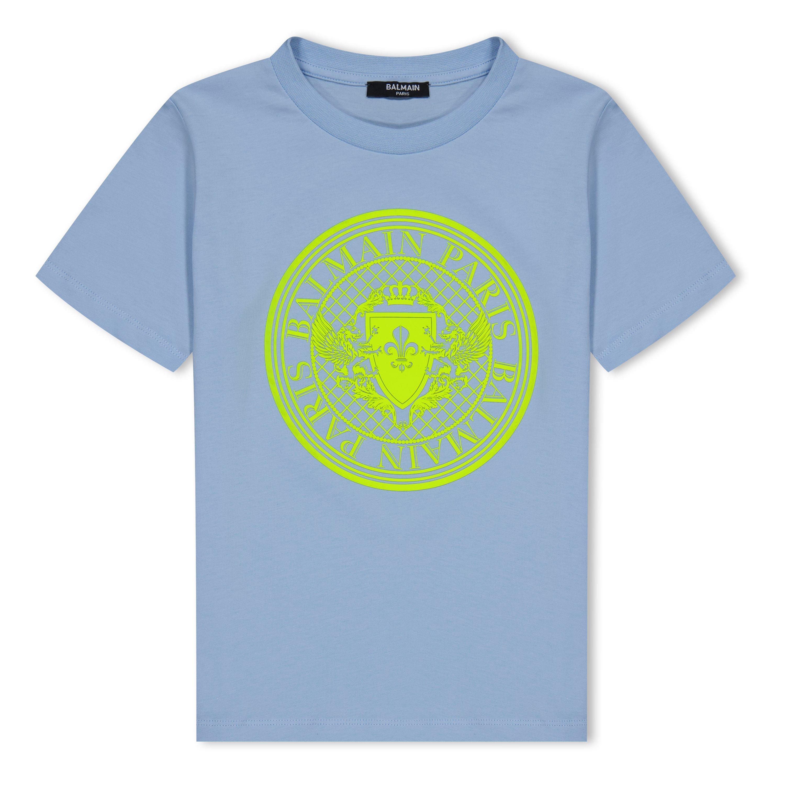 Blue/Lime 652GL - Balmain - Logo Print T-Shirt Juniors - 1