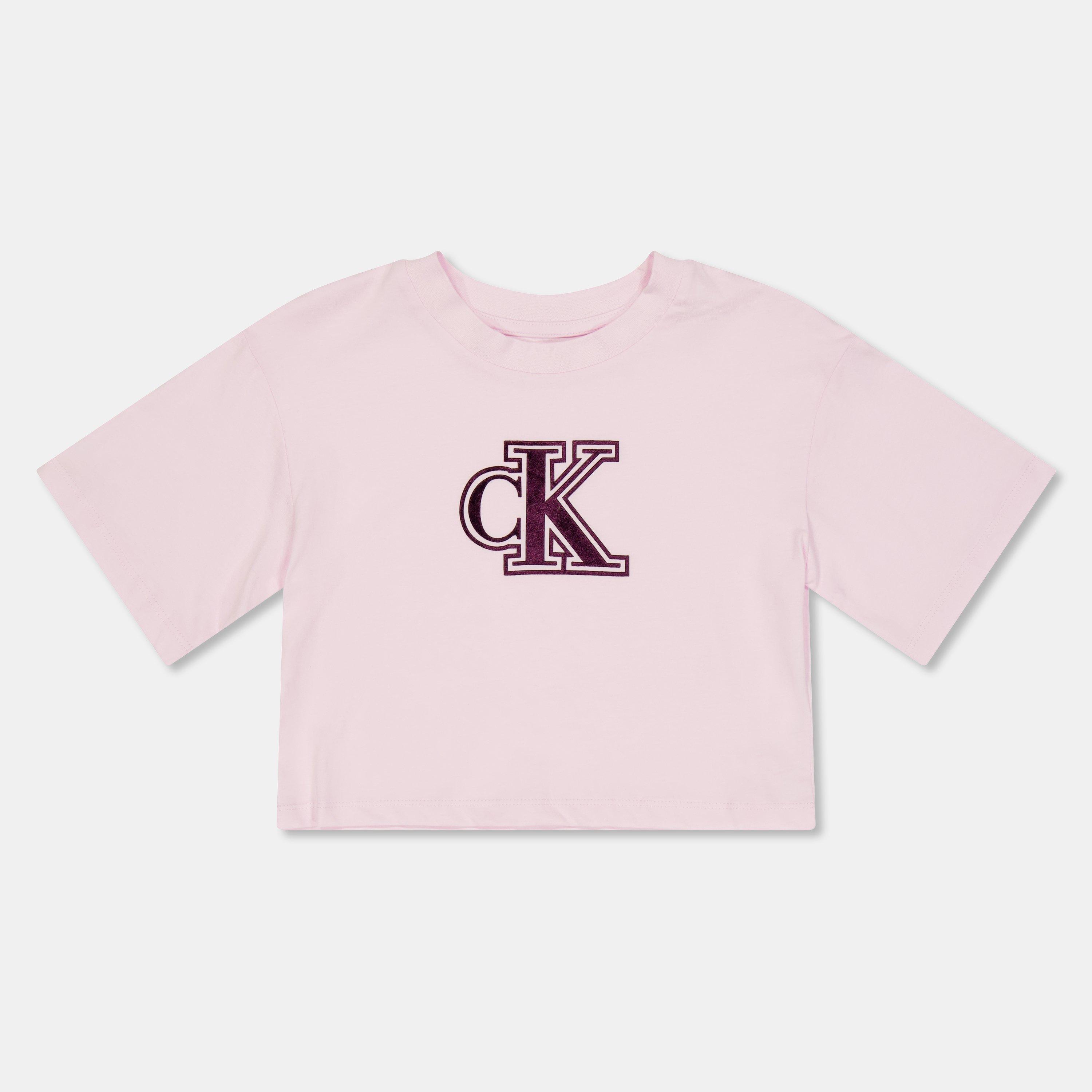 Pearly Pink - Calvin Klein Jeans - Kids' Velvet Boxy T-Shirt - 1