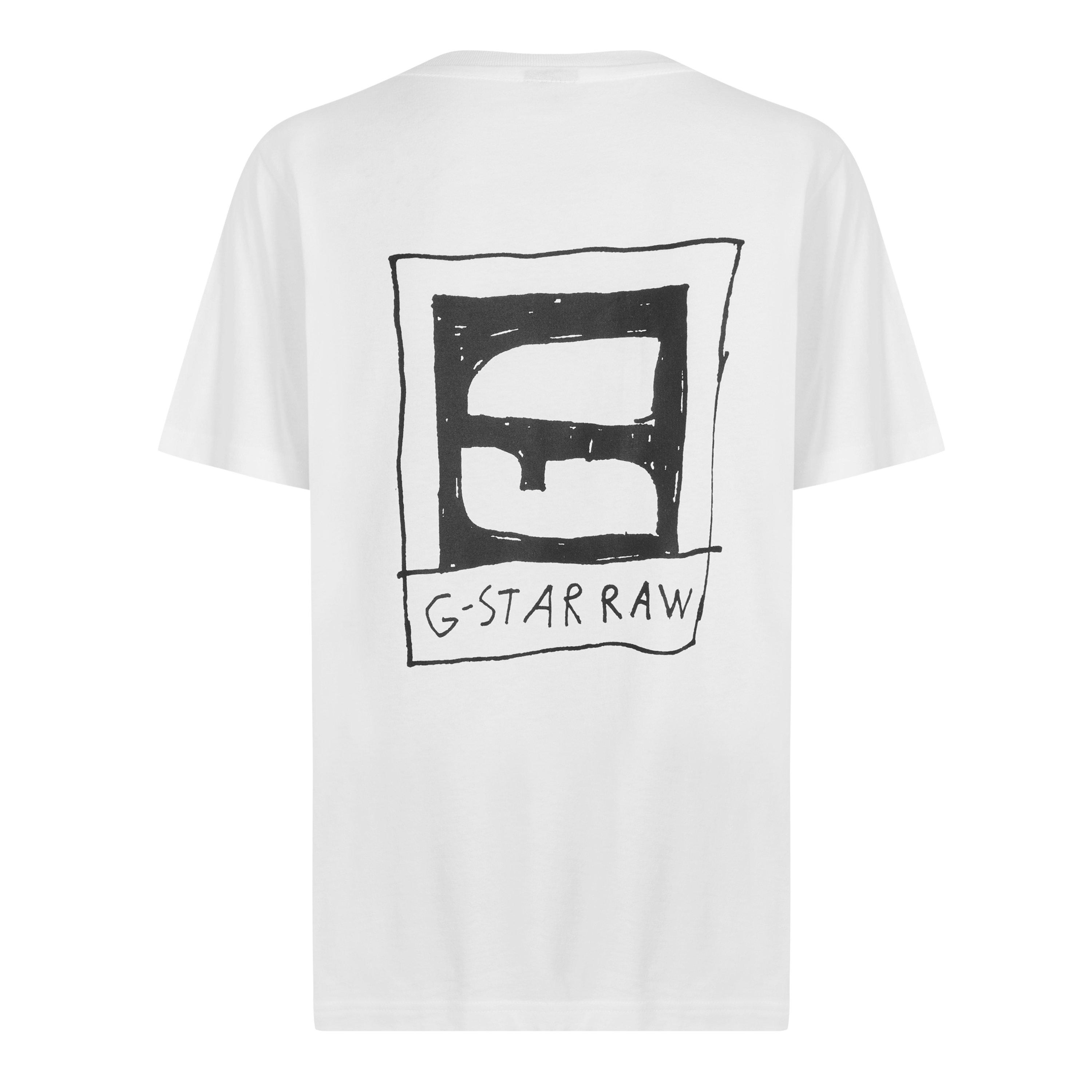 Wit - G Star - Men's Back Print Regular Fit T-Shirt - 2