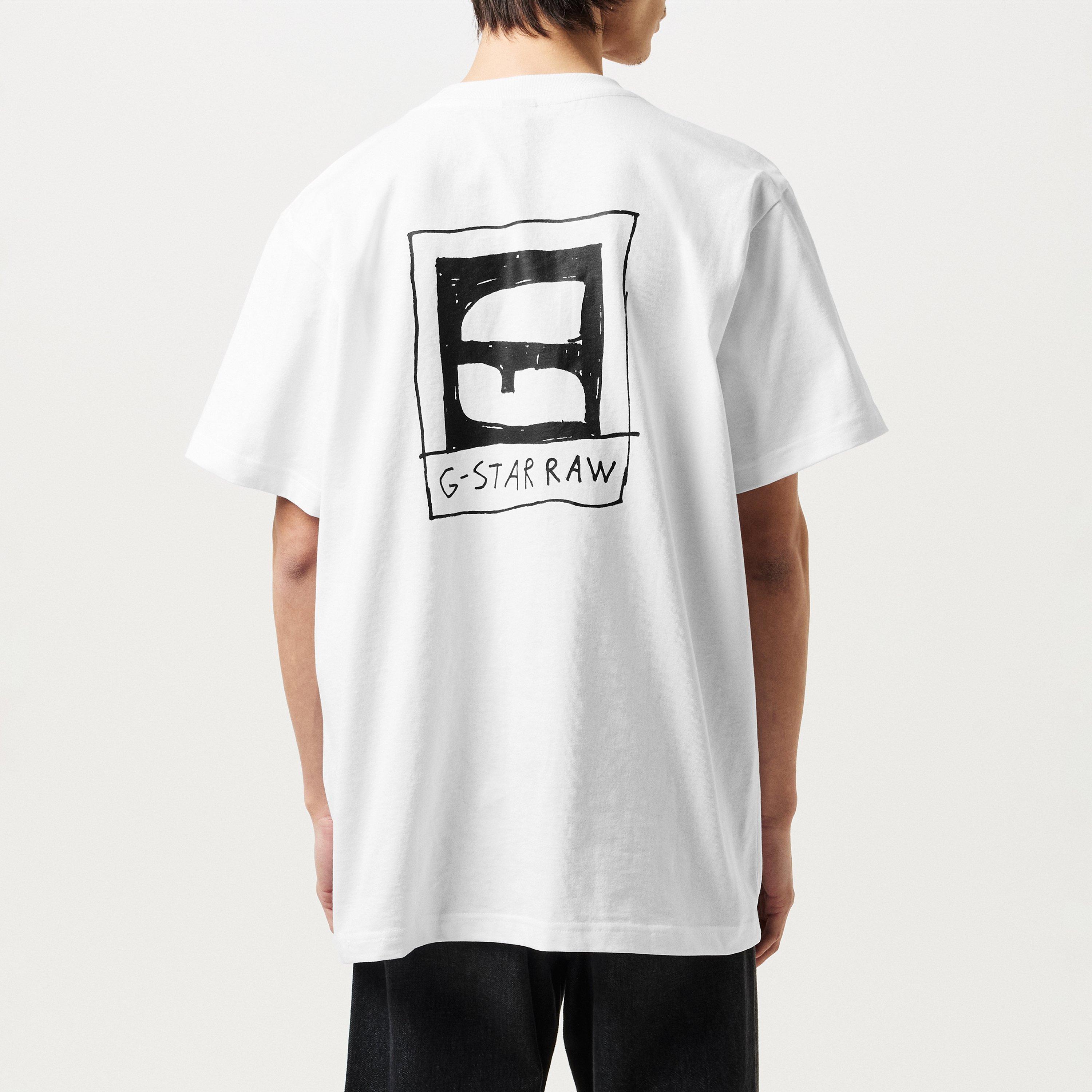 Wit - G Star - Men's Back Print Regular Fit T-Shirt - 3