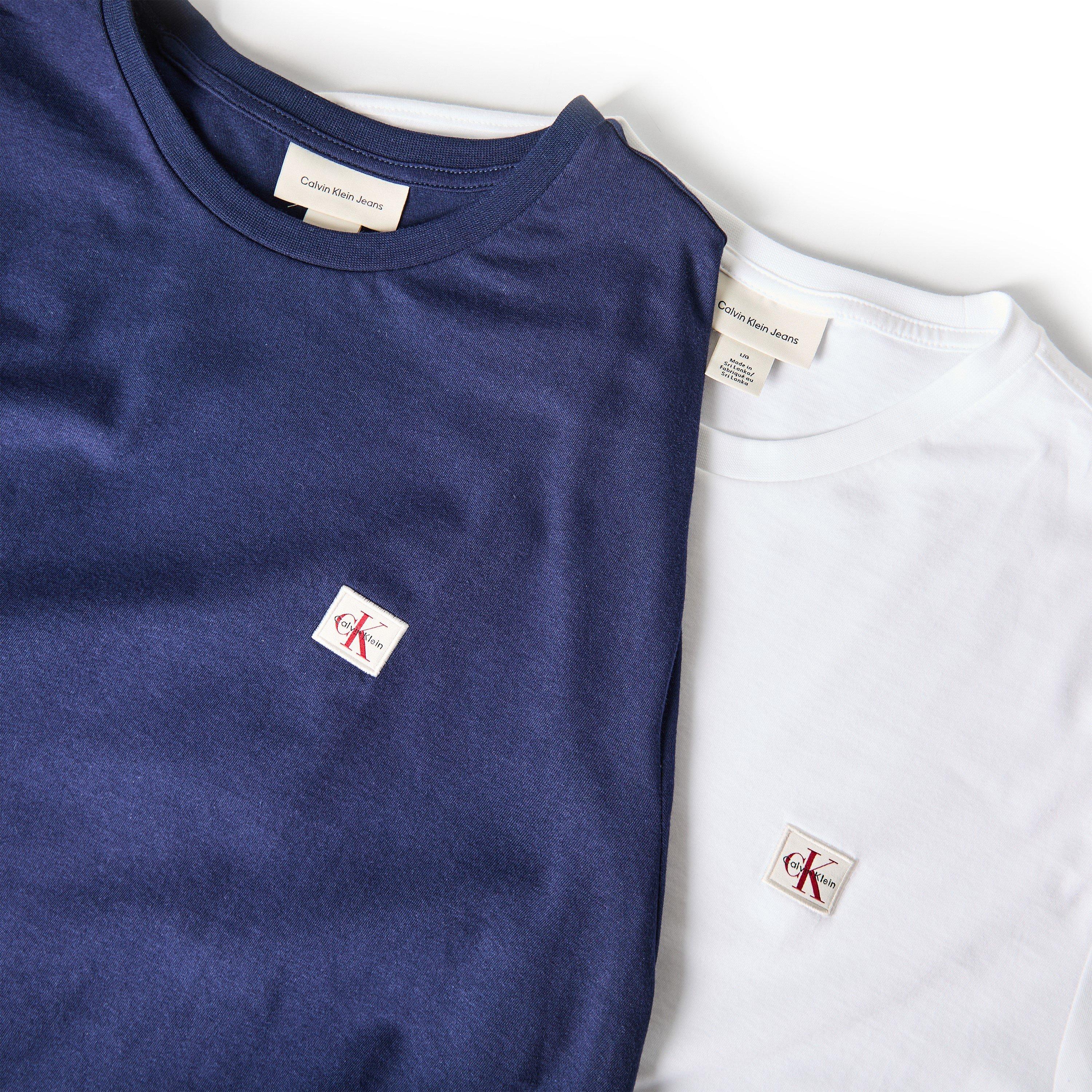 Mar Marine/Wit - Calvin Klein Jeans - CKJ Badge Tee 2Pk Sn62 - 3