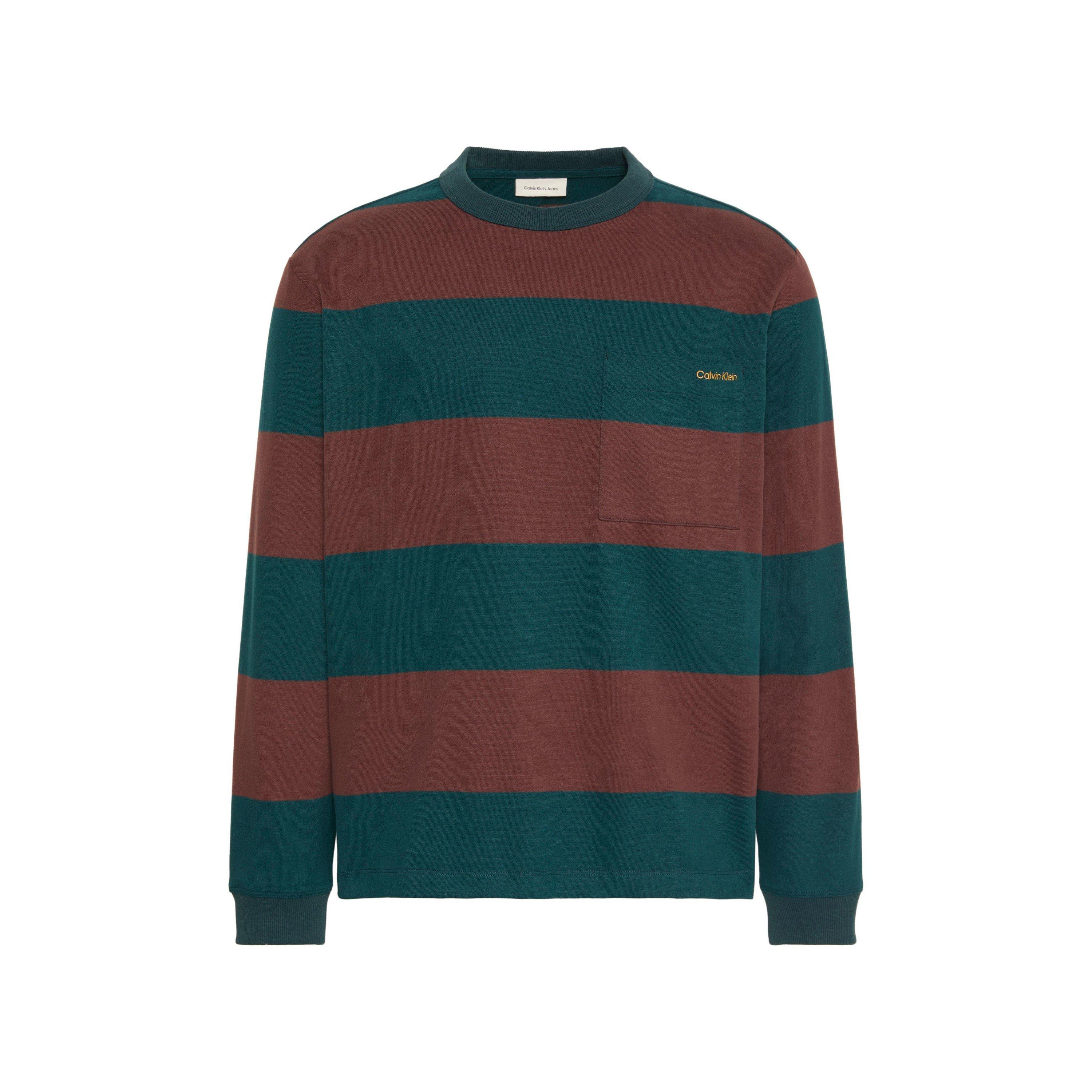 Nurture Navy - Calvin Klein Jeans - Men's Suede Stripe T-Shirt - 1