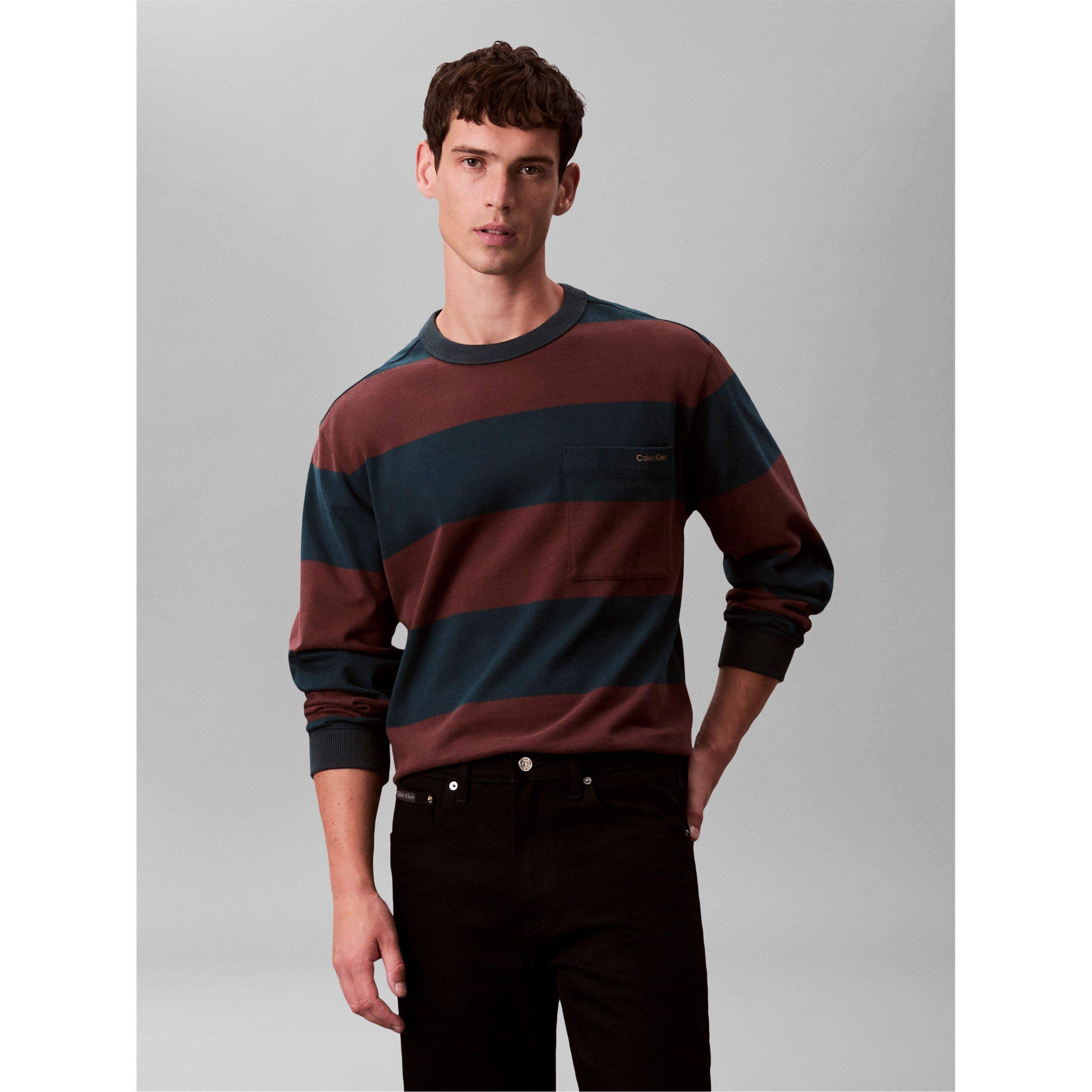 Nurture Navy - Calvin Klein Jeans - CKJ Suede Strp Tee Sn61 - 2