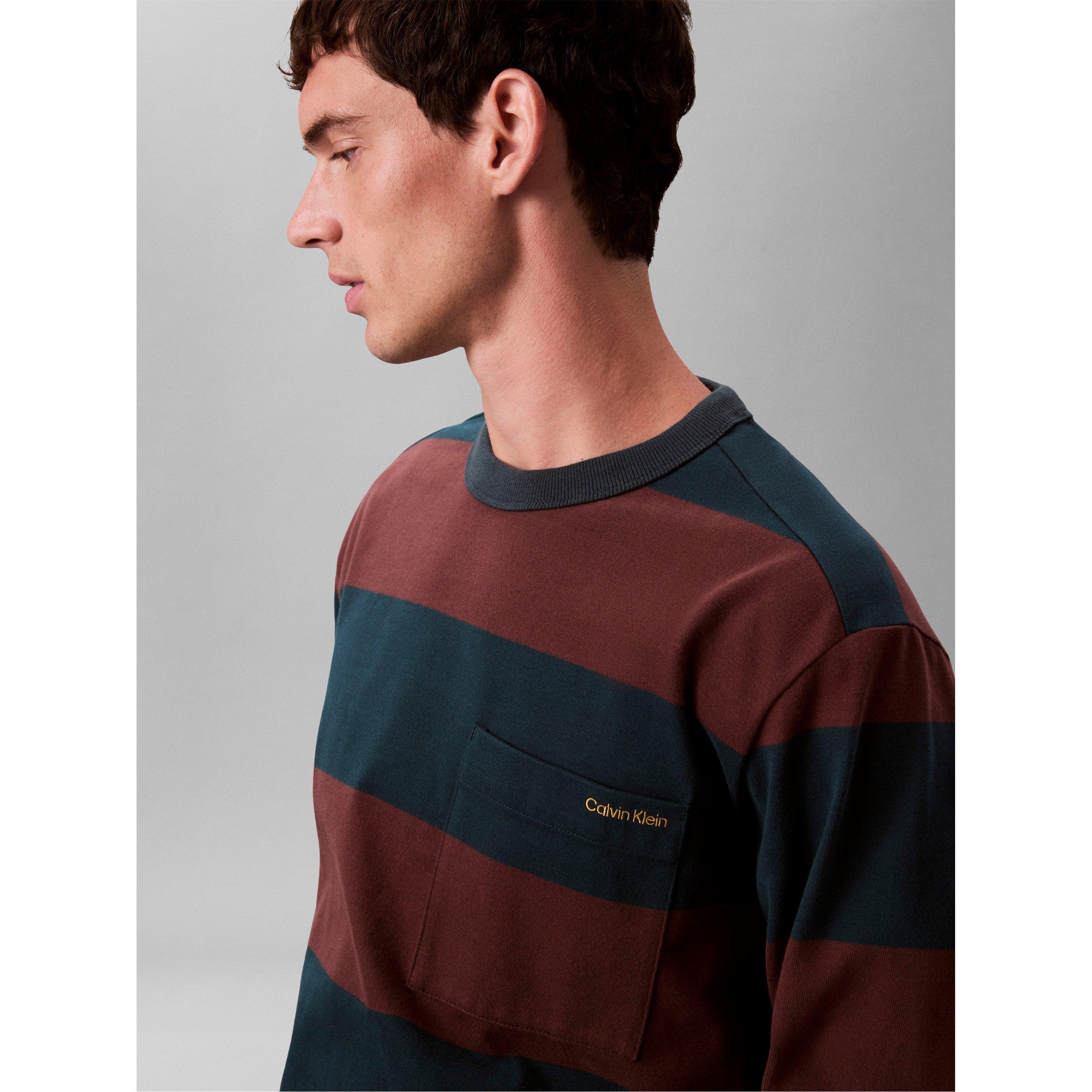 Nurture Navy - Calvin Klein Jeans - CKJ Suede Strp Tee Sn61 - 3