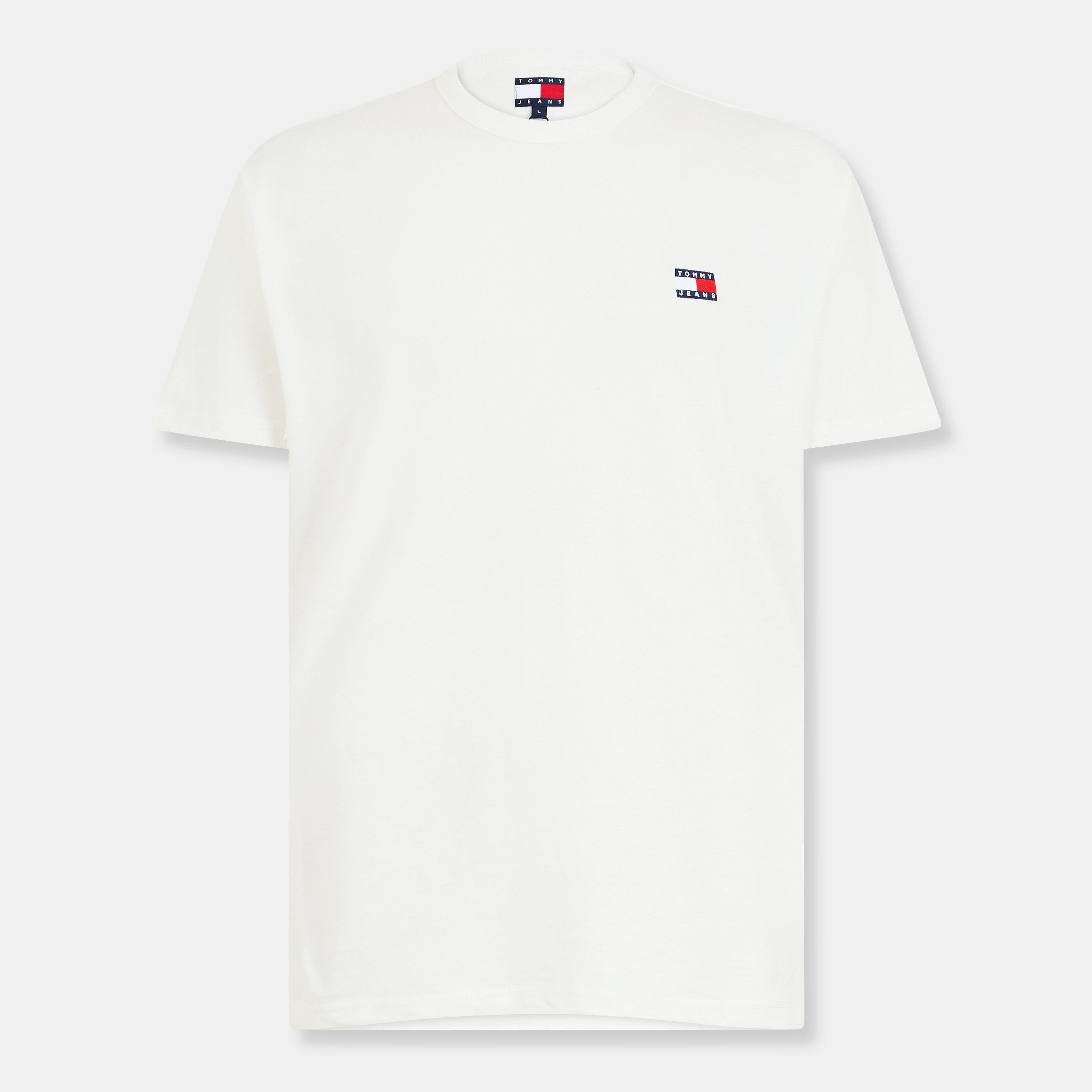 Tommy Jeans Men's Classic Tommy Small Badge T Shirt - Ecru - XL