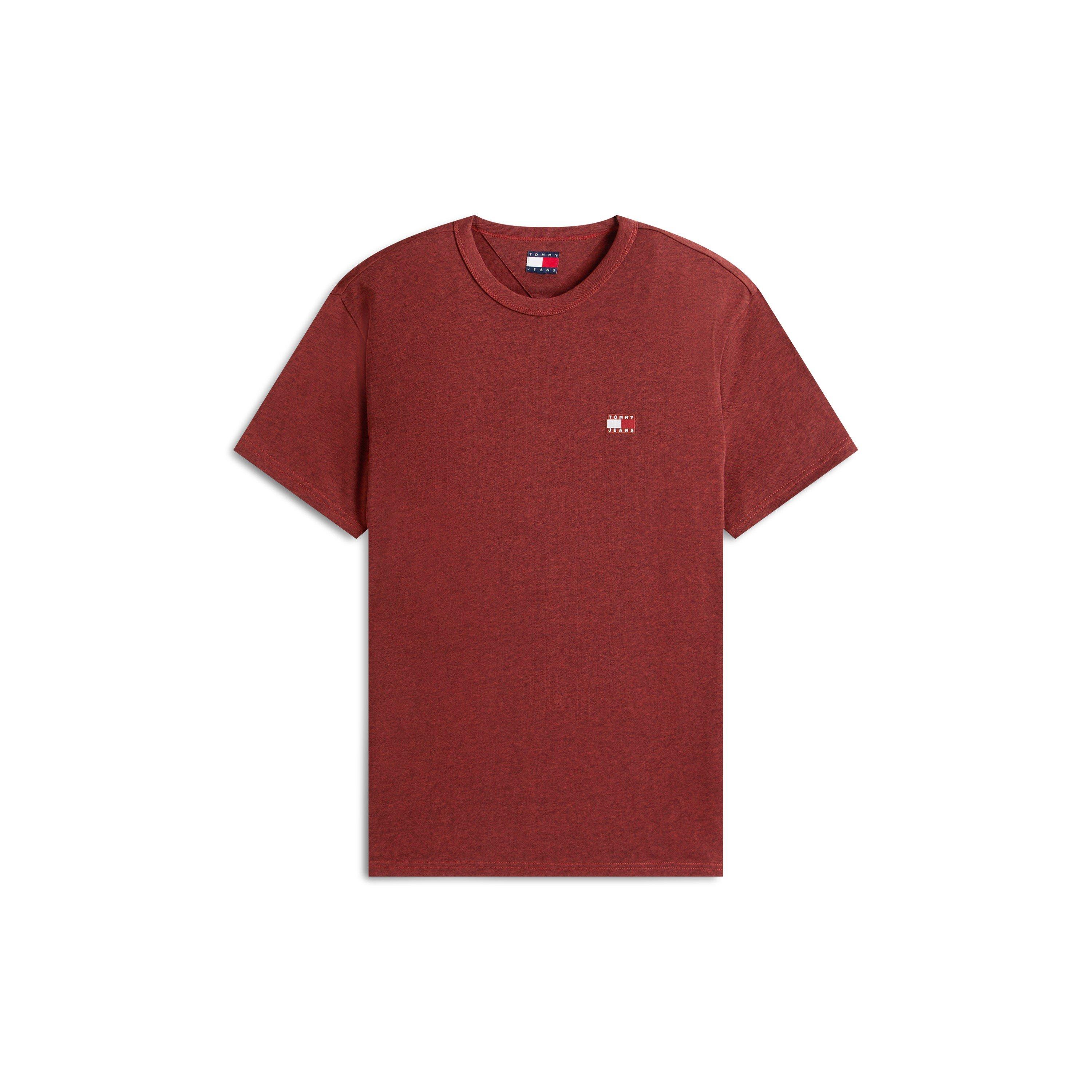 Tommy Jeans Men's Classic Tommy Small Badge T Shirt - Terracotta Hthr - L