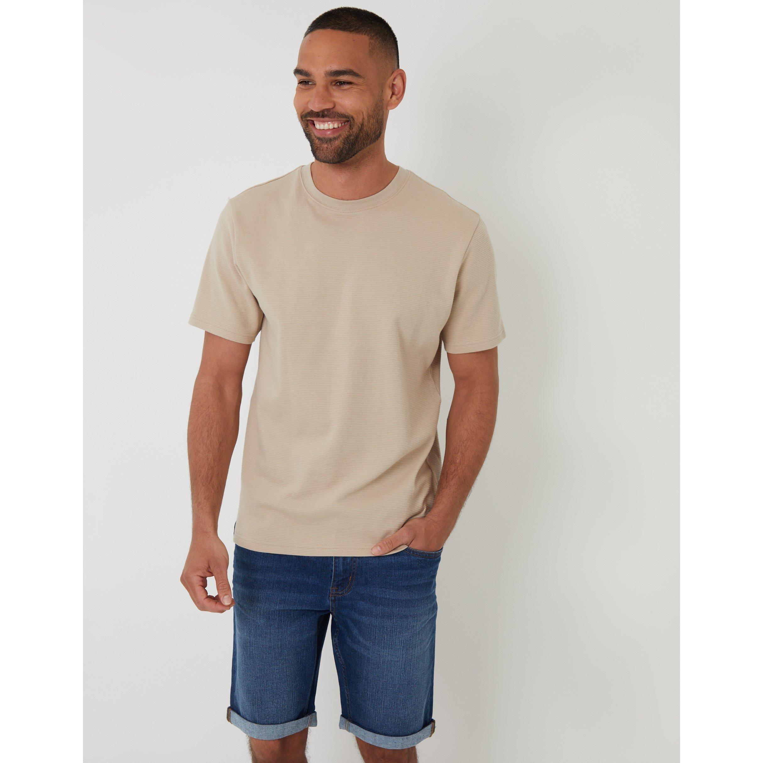 Threadbare Men's Regular Fit Roseburn T-Shirt - Stone - Small