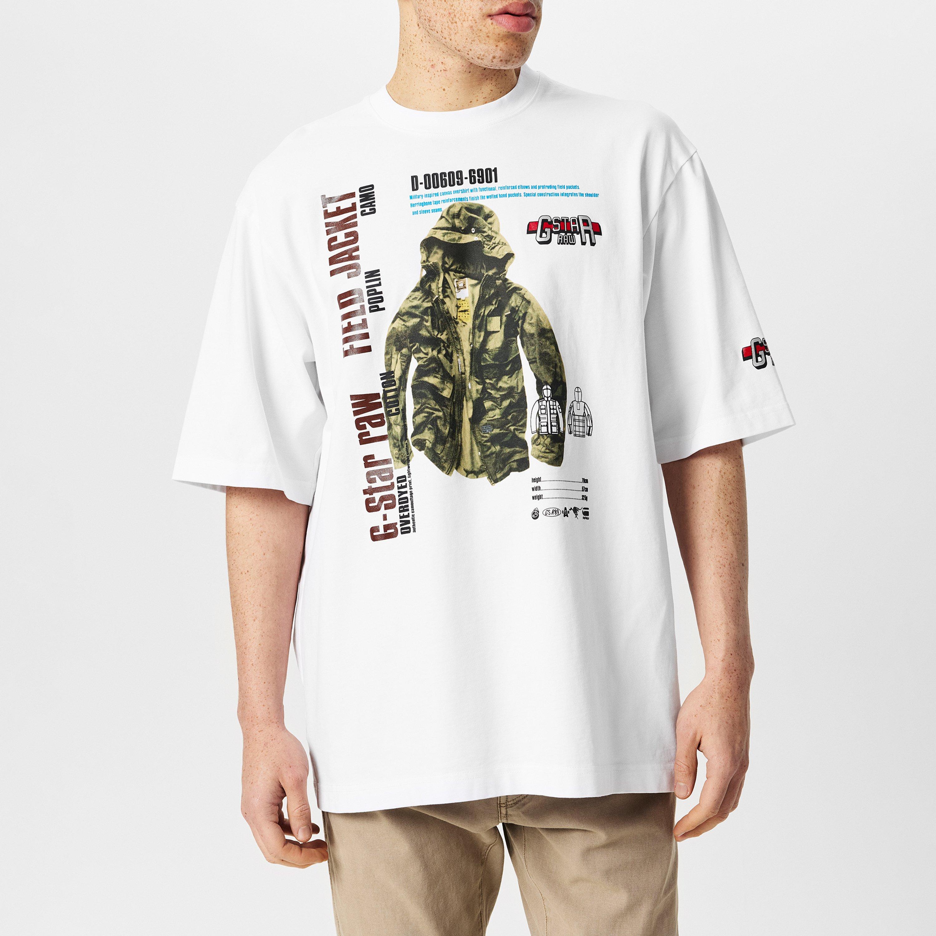 Wht Fieldjkt - G Star - Men's Modelkit Print Boxy Regular Fit T-Shirt - 3