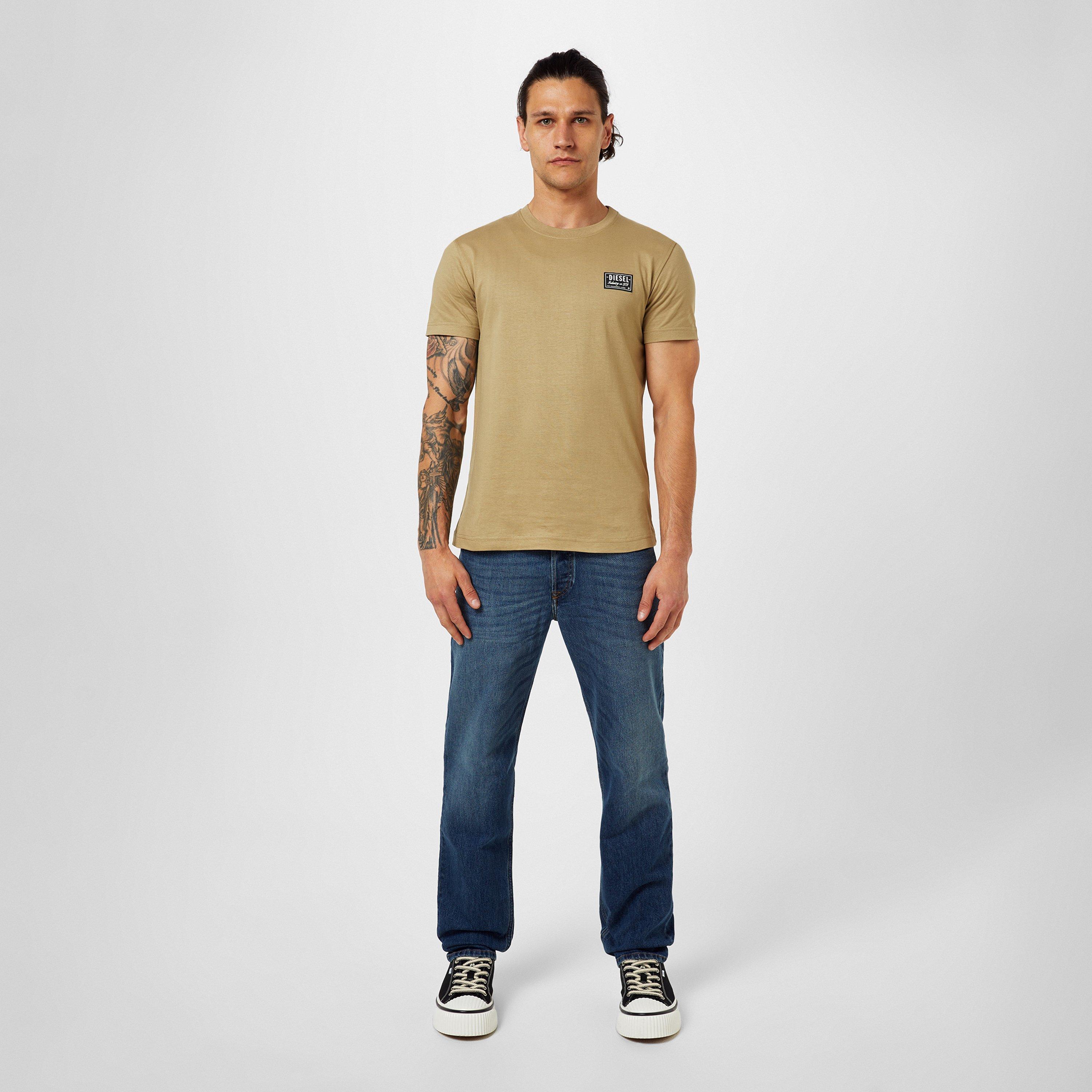 Beige 7DH - Diesel - Patch Logo T-Shirt Mens - 4