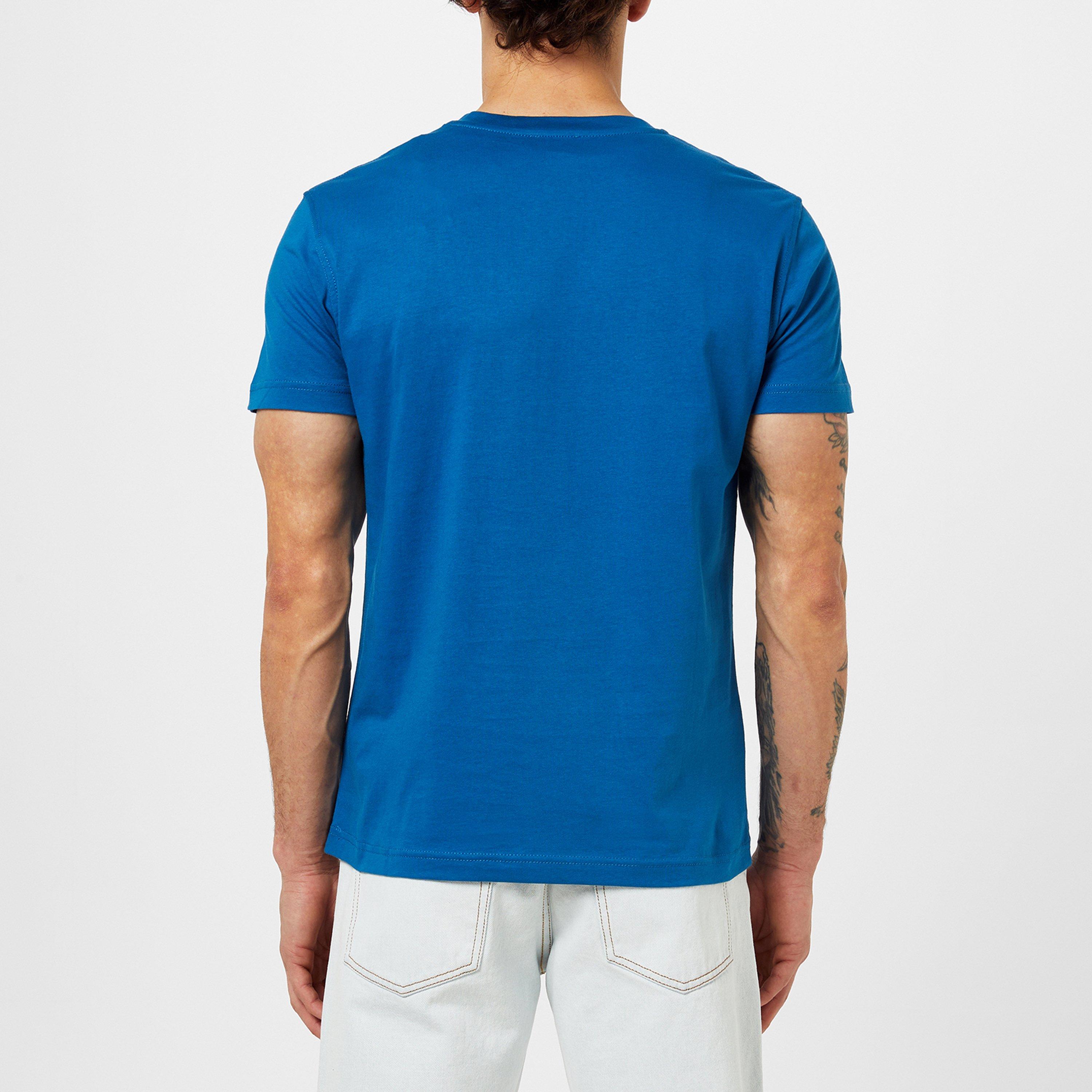T-shirt Homme Diesel Bleu - Coton, Imprimé Graphique, Taille M, Très Bon état