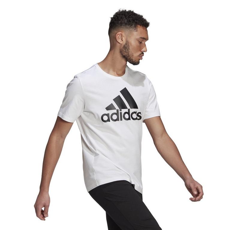 Blanc/Noir - adidas - Big Logo T Shirt Mens - 4
