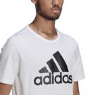 Blanc/Noir - adidas - Big Logo T Shirt Mens - 5